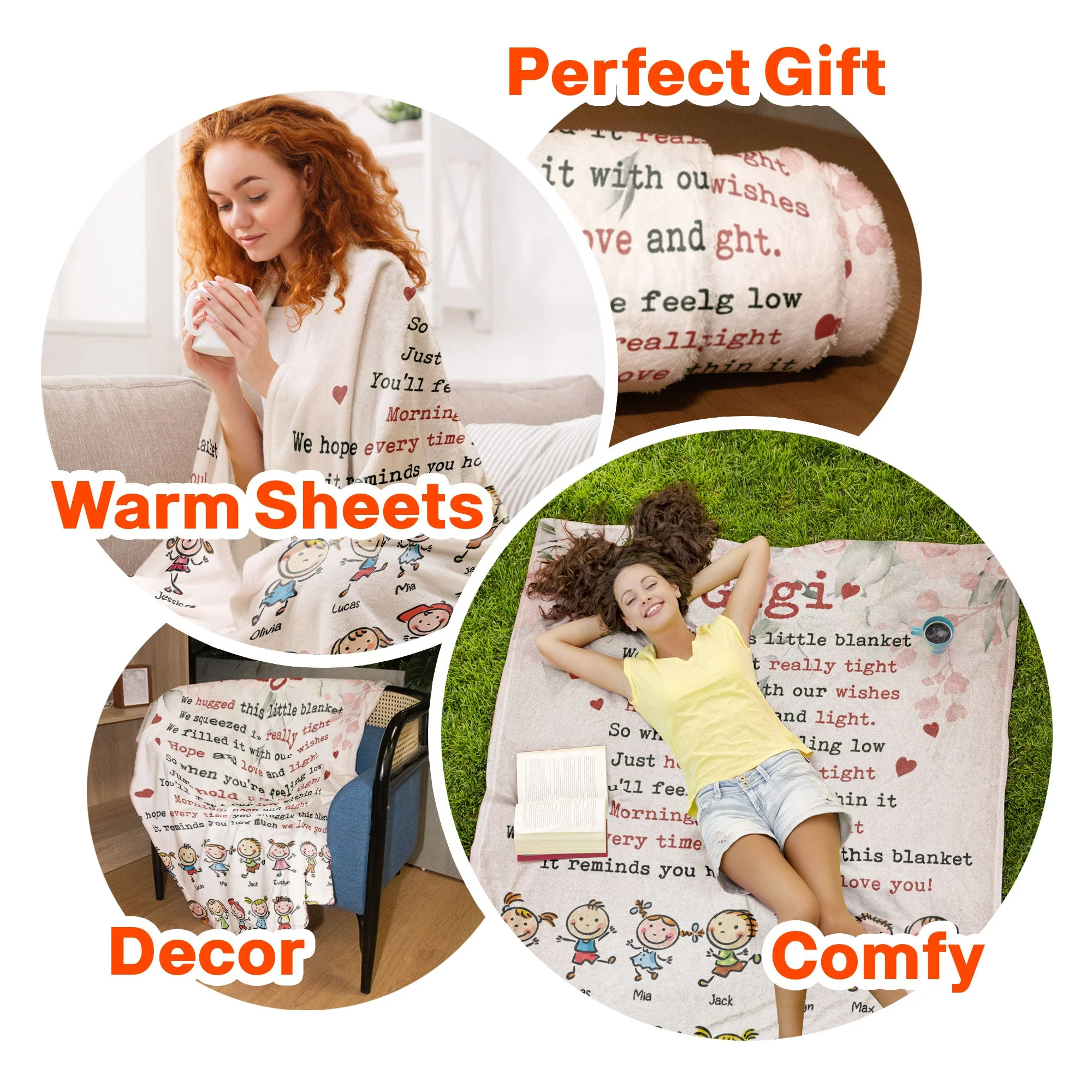 We Hugged This Little Blanket - From 15 Up To 21 Kids - Personalized Blanket - Birthday Mother's Day Gift For Grandma, Nana, Mom - Gift From Grandkids - Image 7