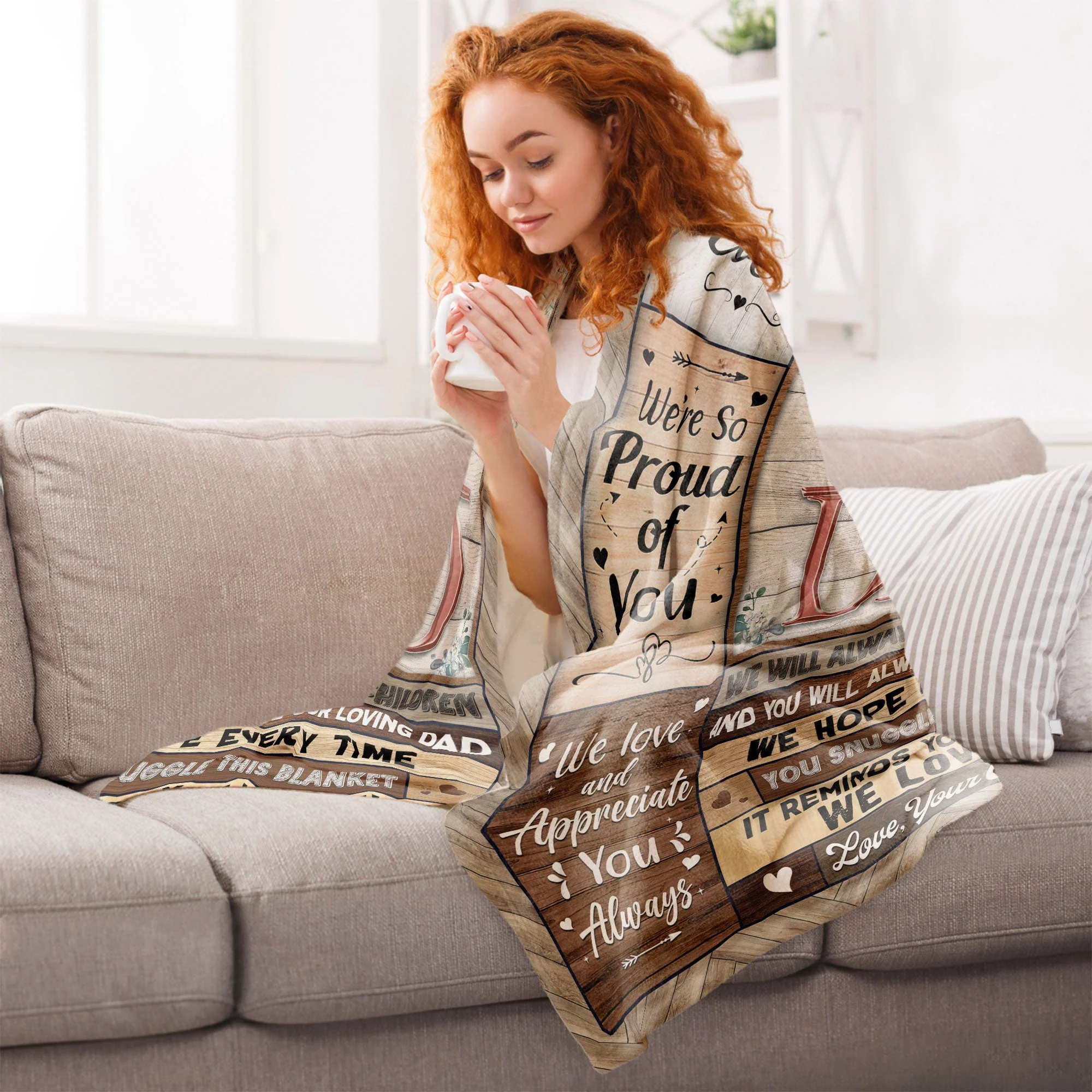 We Love And Appreciate You Always - Personalized Blanket - Christmas Birthday Gift For Dad, Gift From Sons And Daughters - Image 5