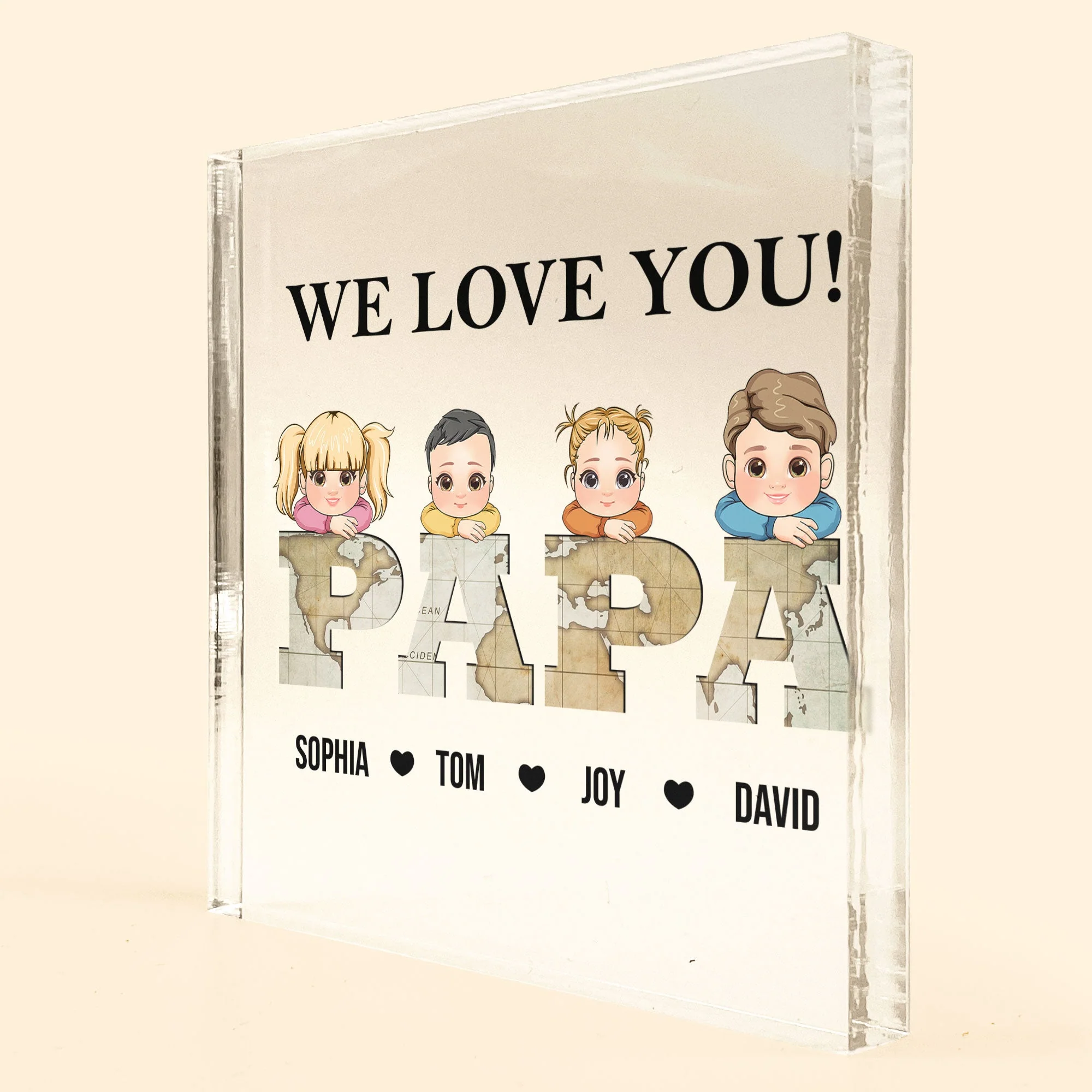 We Love You Father's Day Gift For Grandpa - Personalized Acrylic Plaque - Image 2