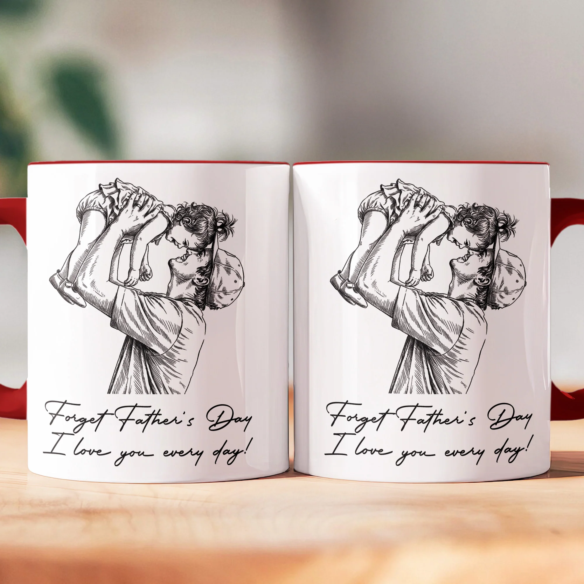 We Love You Father's Day Gift For Him Photo Sketch Line Art - Personalized Mug - Image 5