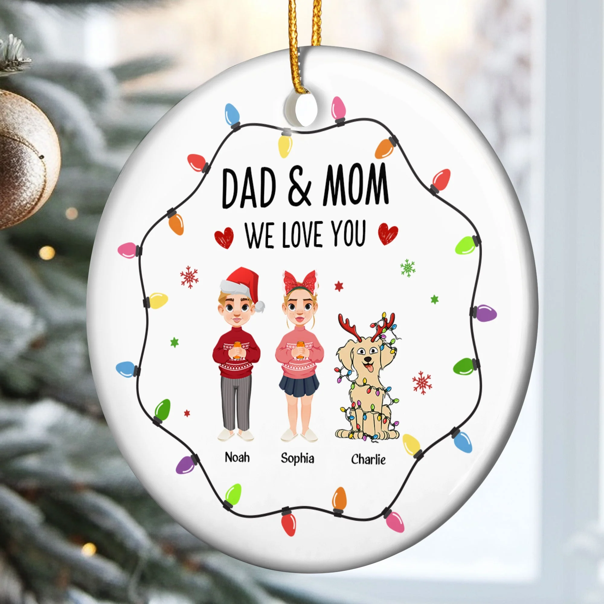 We Love You - Personalized Ceramic Ornament - Image 2