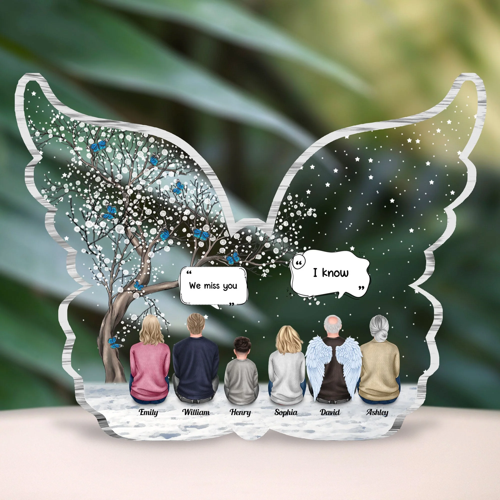 We Miss You 2 - Personalized Custom Shaped Acrylic Plaque - Memorial Gift For Family, Remembrance, Grief Gift, Sympathy Gift - Image 3