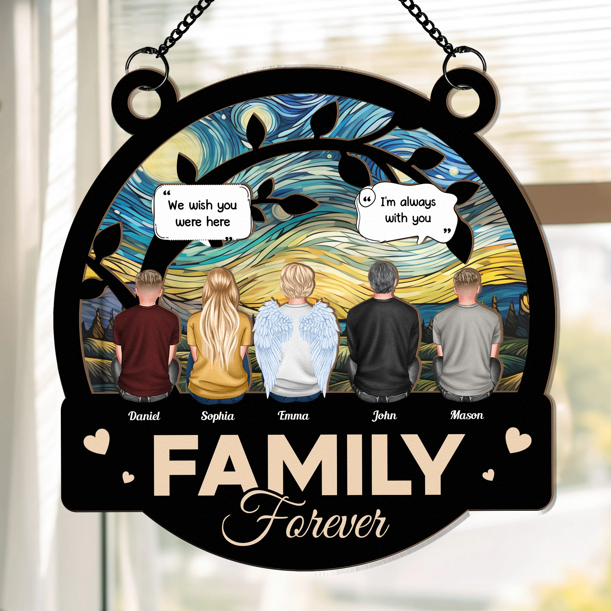 We Miss You I'm Always With You - Personalized Window Hanging Suncatcher Ornament