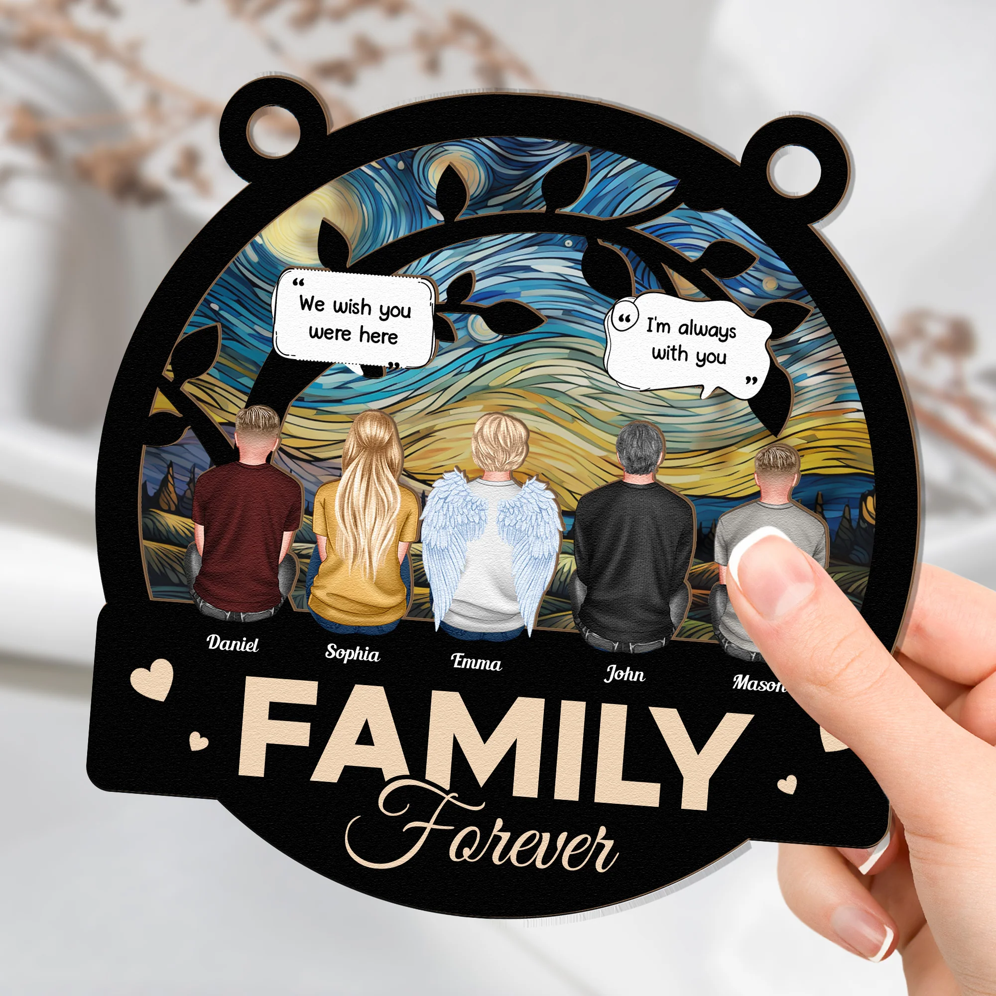 We Miss You I'm Always With You - Personalized Window Hanging Suncatcher Ornament - Image 2