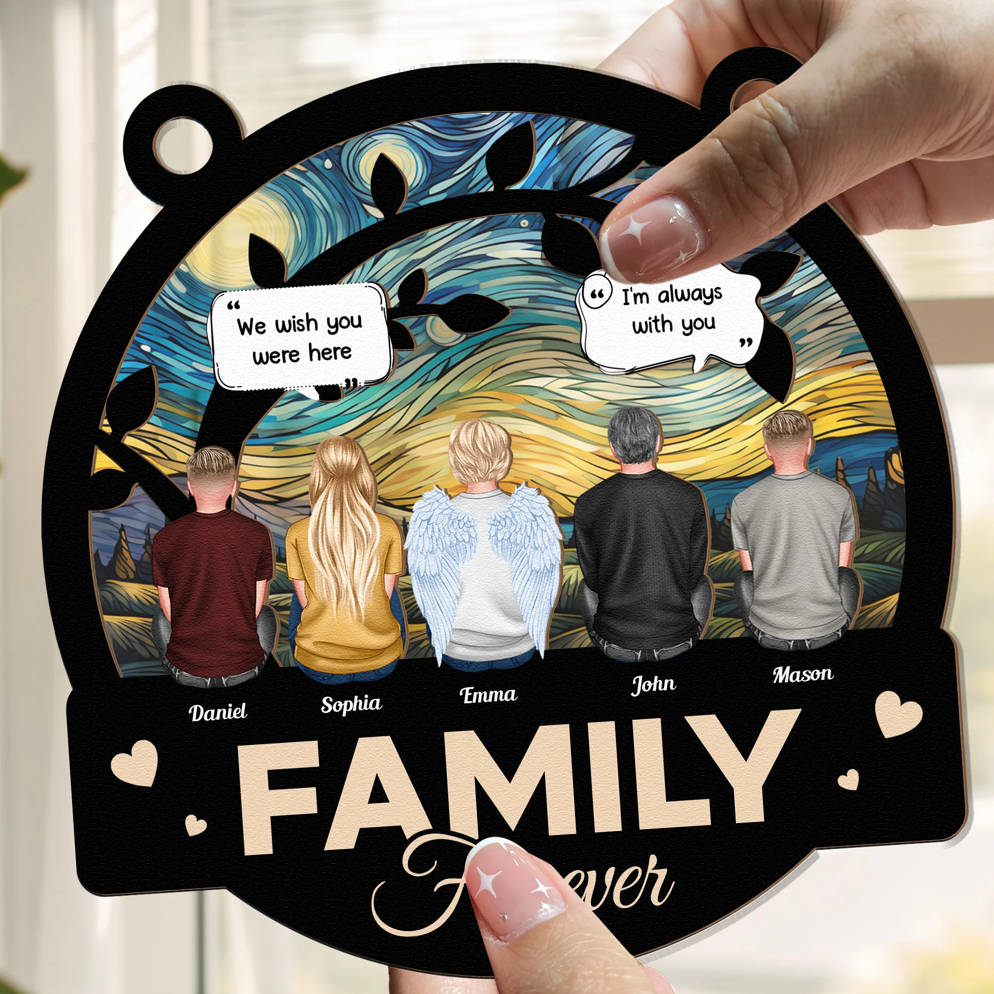 We Miss You I'm Always With You - Personalized Window Hanging Suncatcher Ornament - Image 3