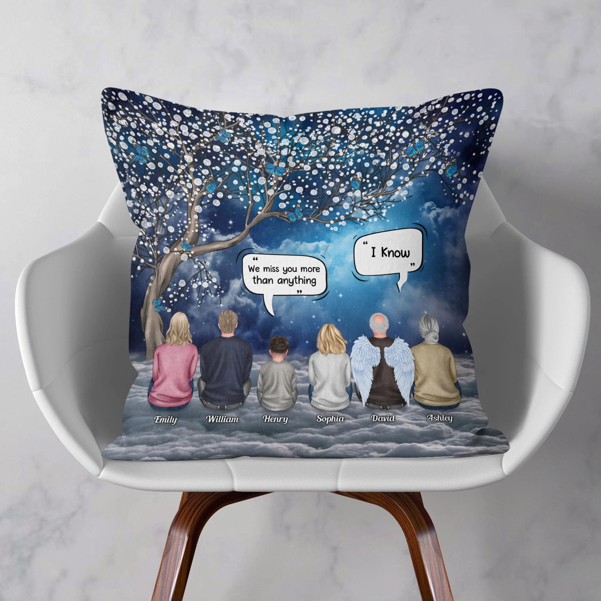 We Miss You More Than Anything - Personalized Memory Pillow (Insert Included) - Memorial Gift For Family, Remembrance, Grief Gift, Sympathy Gift - Image 2
