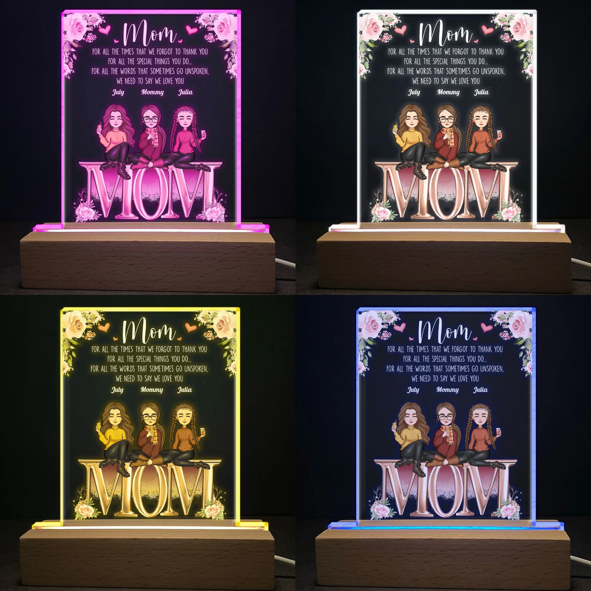 We Need To Say We Love You Mum - Personalized LED Light - Image 4