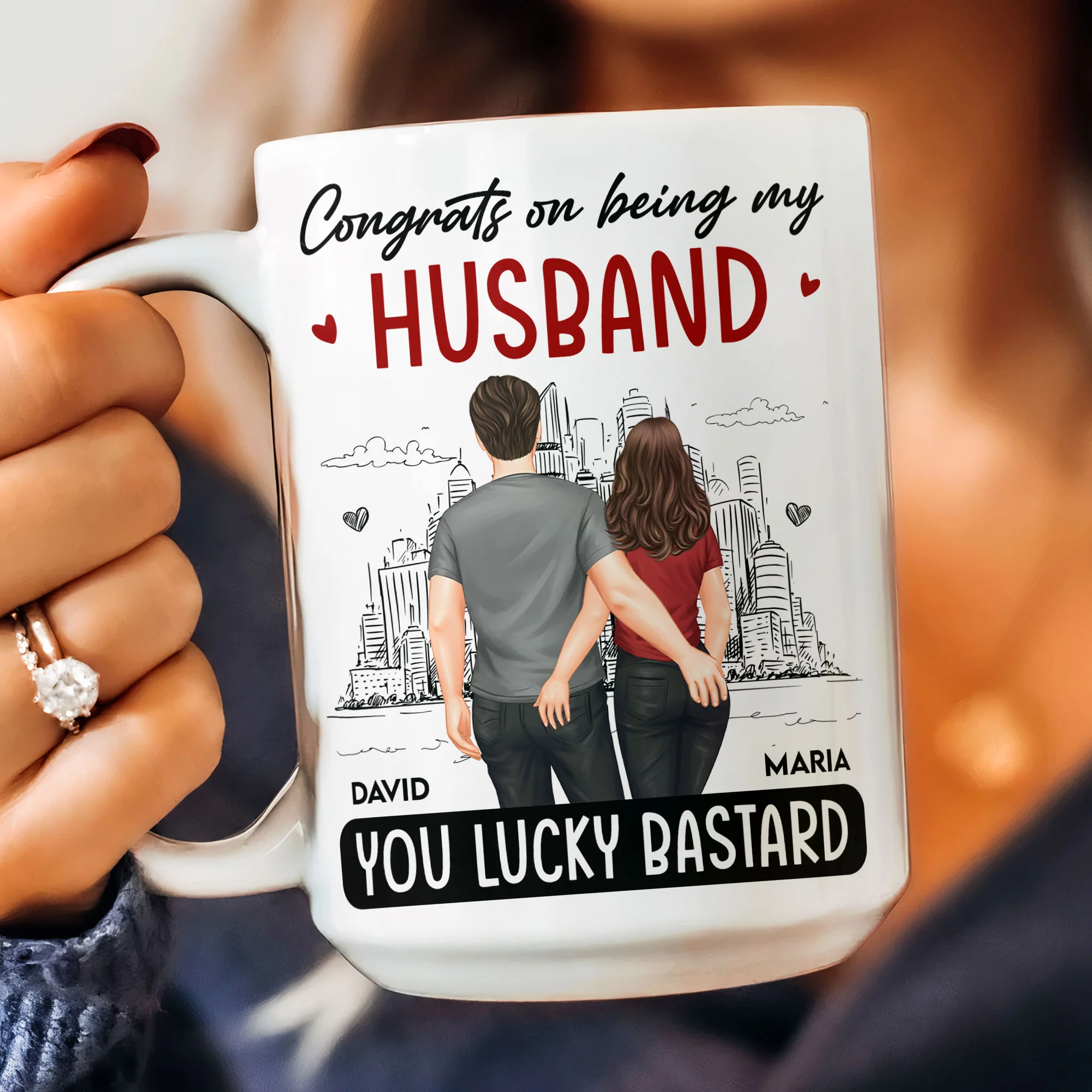 We Put Up With Each Other - Personalized Mug - Image 6