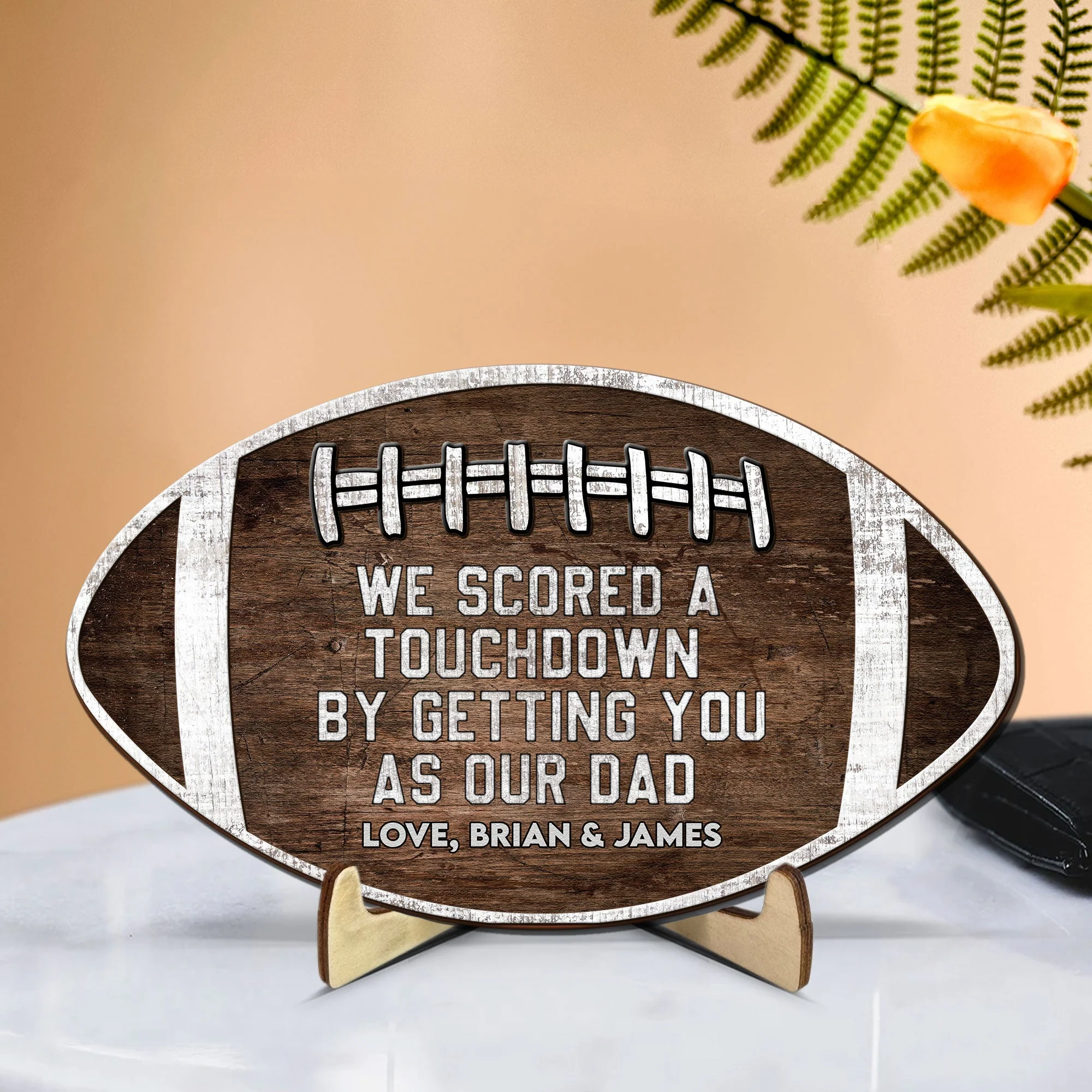 We Scored A Touchdown - Personalized Wooden Plaque - Image 2