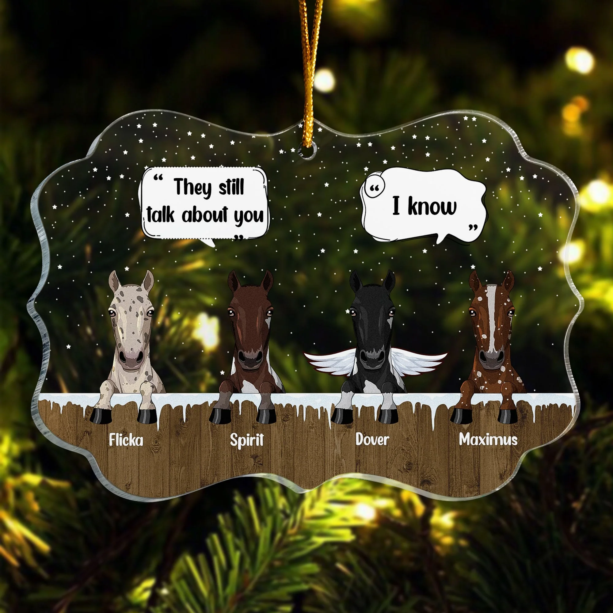 We Still Think About You - Personalized Acrylic Ornament - Christmas, Memorial, Loving Gift For Horse Owners, We Still Think About You - Personalized Acrylic Ornament - Christmas, Memorial, Loving Gift For Horse Owners, Horse Lovers - Image 3
