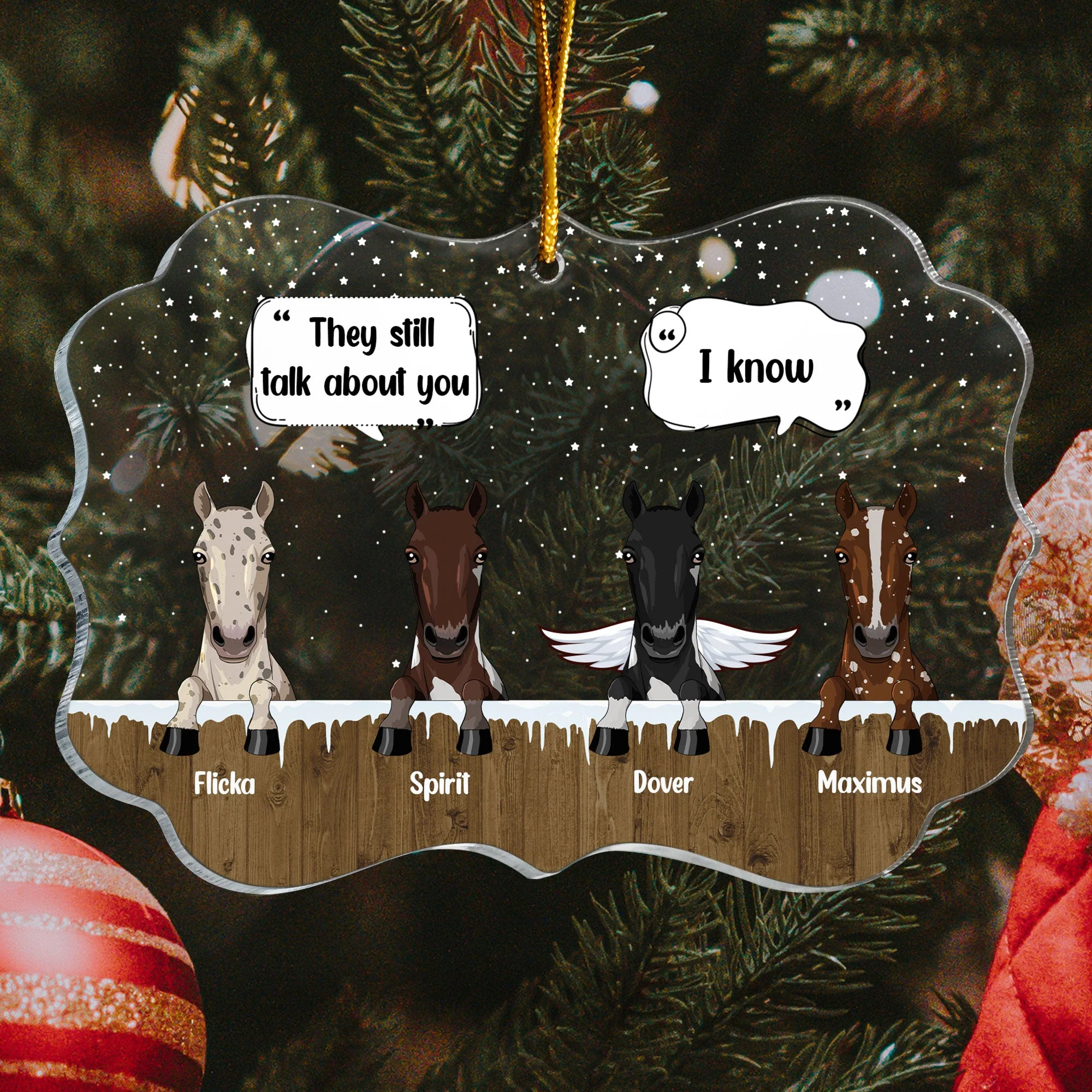We Still Think About You - Personalized Acrylic Ornament - Christmas, Memorial, Loving Gift For Horse Owners, We Still Think About You - Personalized Acrylic Ornament - Christmas, Memorial, Loving Gift For Horse Owners, Horse Lovers - Image 5