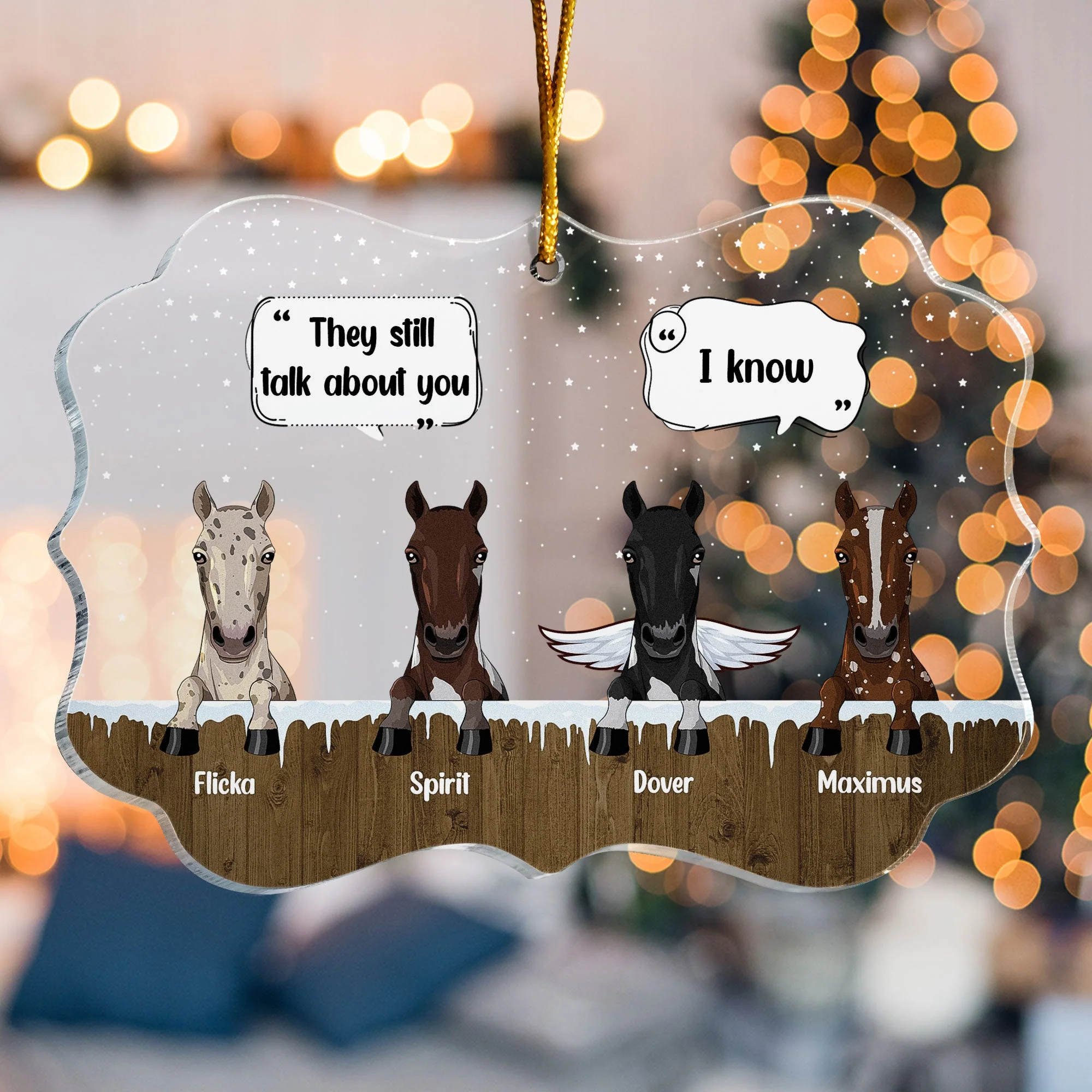We Still Think About You - Personalized Acrylic Ornament - Christmas, Memorial, Loving Gift For Horse Owners, We Still Think About You - Personalized Acrylic Ornament - Christmas, Memorial, Loving Gift For Horse Owners, Horse Lovers - Image 6
