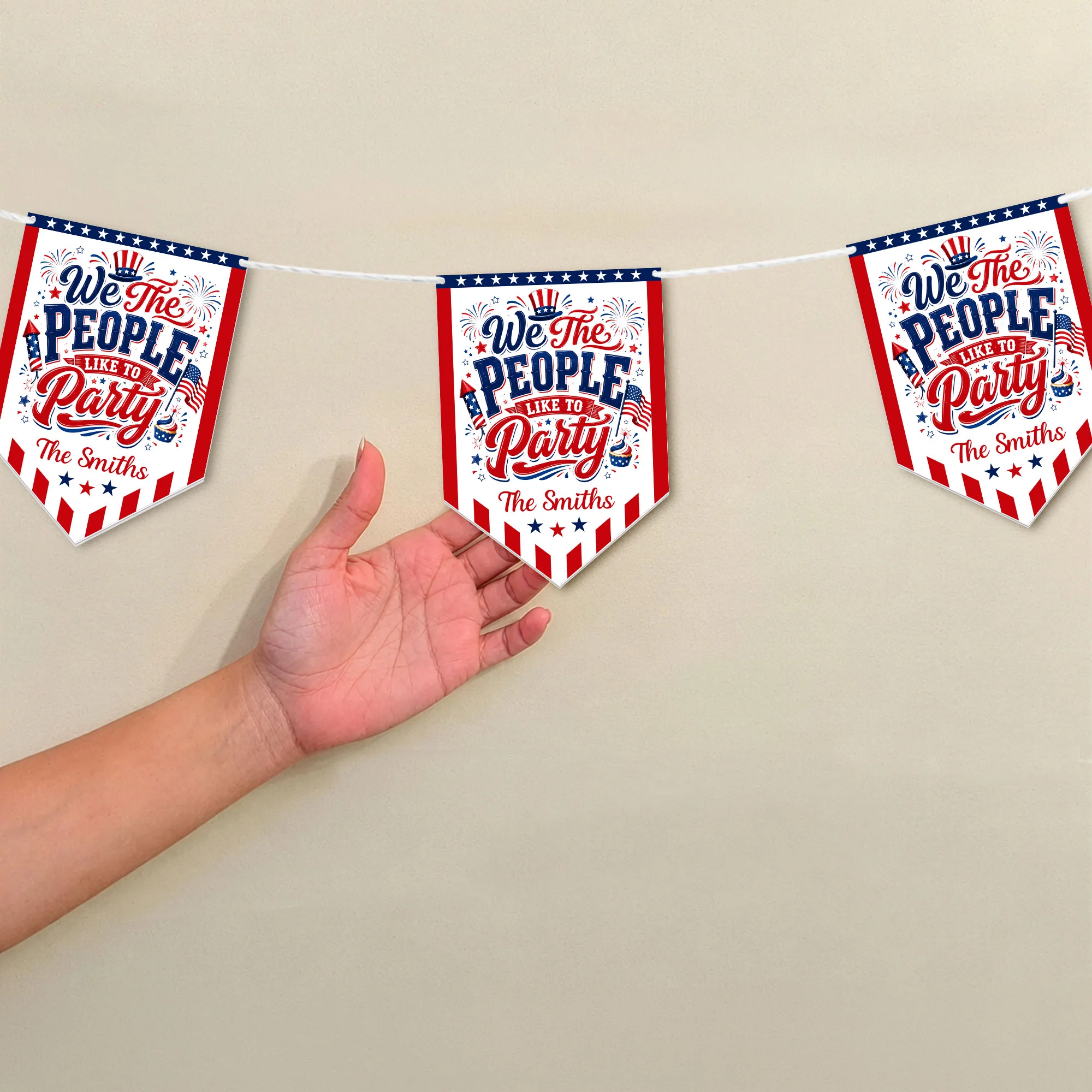 We The People Like To Party 250 Years Of Freedom USA - Personalized Garland Banner - Image 2