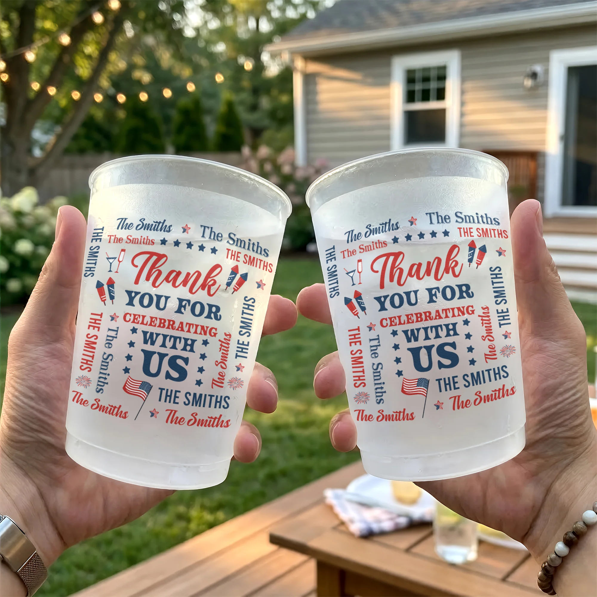 We The People Like To Party Patriotic Repeating Family Name - Personalized Cups - Image 4
