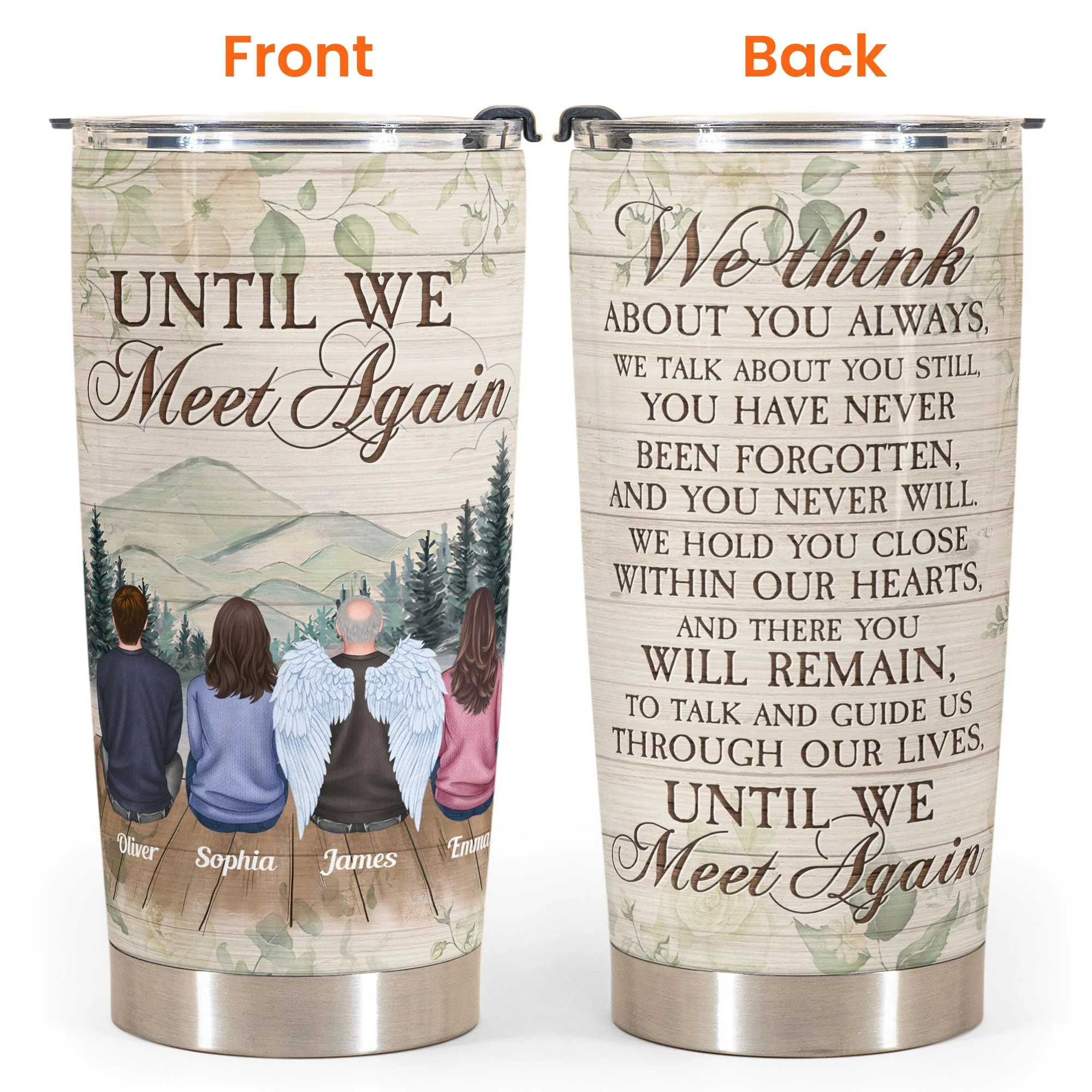 We Think About You Always - Personalized Tumbler - Memorial Gift For Family Members - Image 4