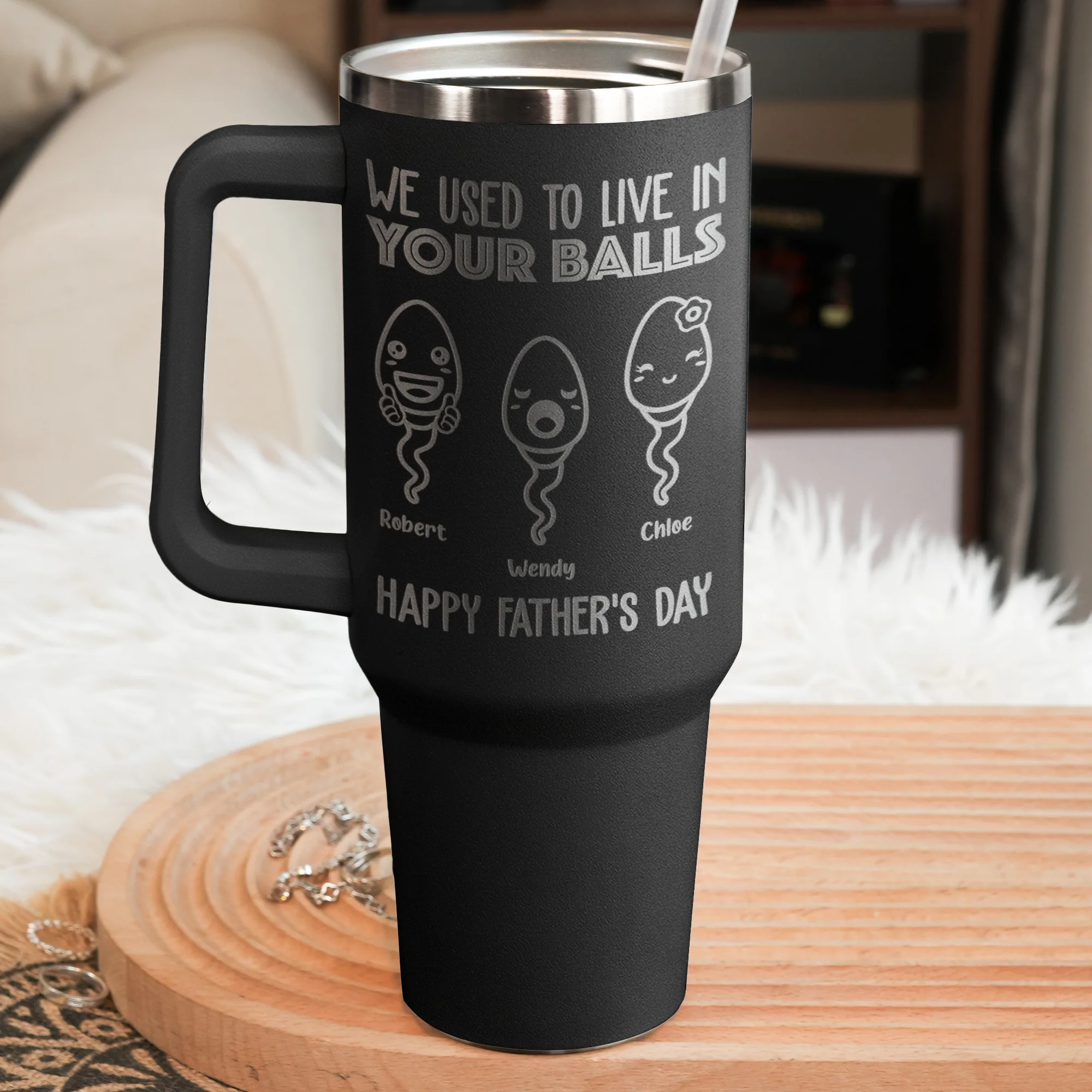 We Used To Live In Your Balls - Personalized 40oz Tumbler - Image 2