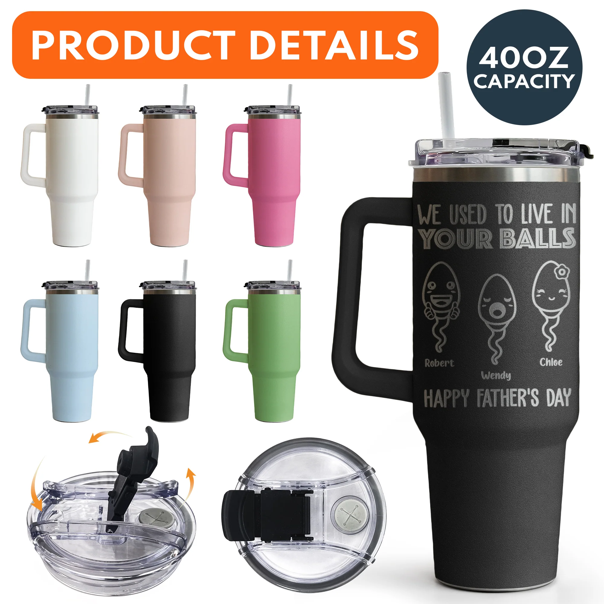 We Used To Live In Your Balls - Personalized 40oz Tumbler - Image 6