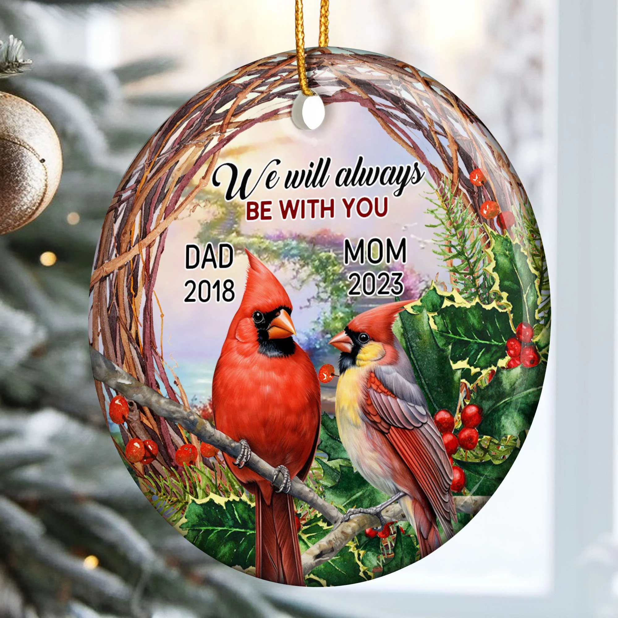 We Will Always Be With You - Personalized Ceramic Ornament - Image 2