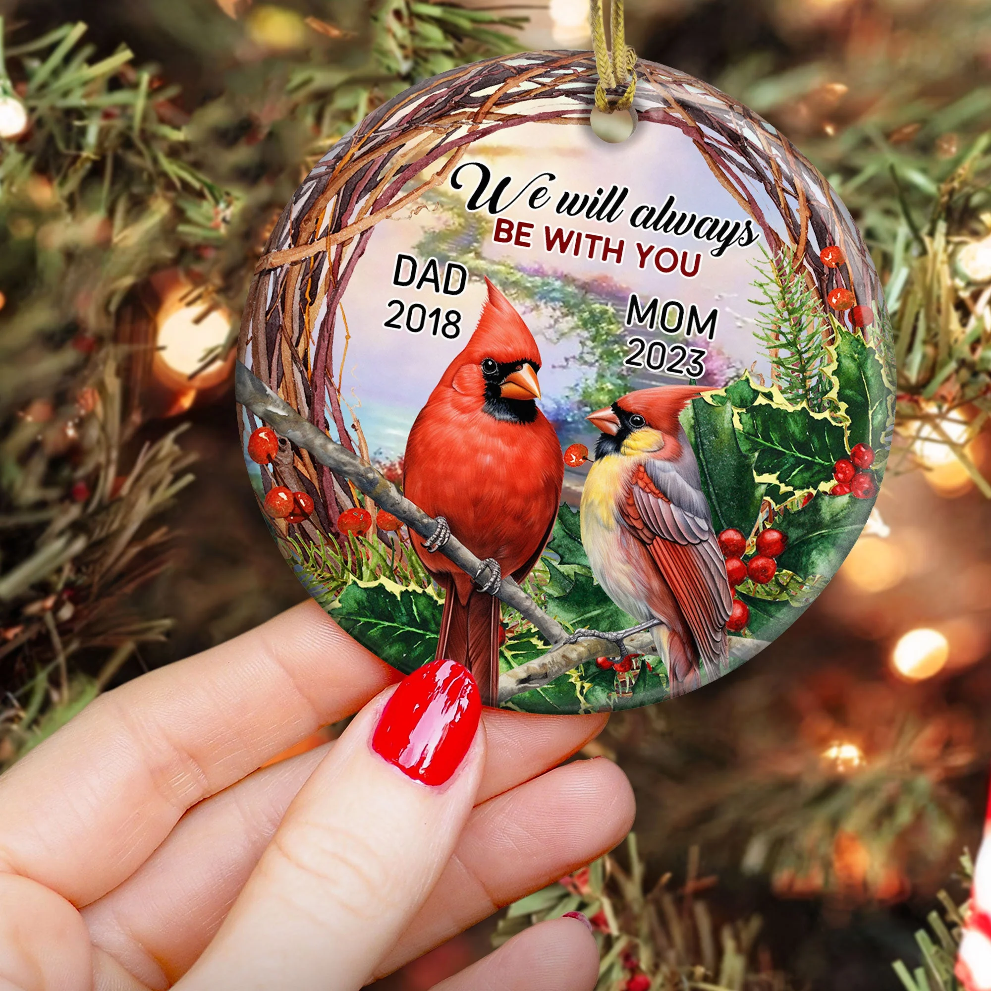 We Will Always Be With You - Personalized Ceramic Ornament - Image 3