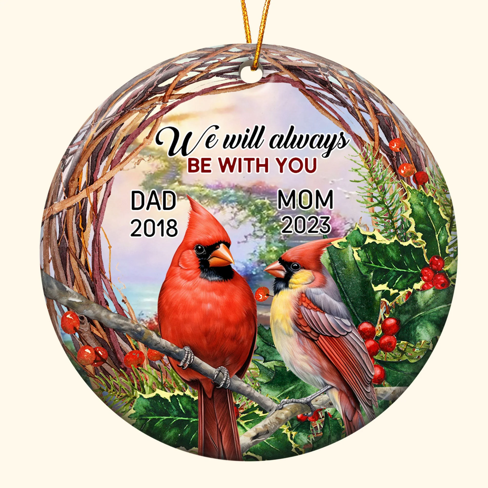 We Will Always Be With You - Personalized Ceramic Ornament - Image 4
