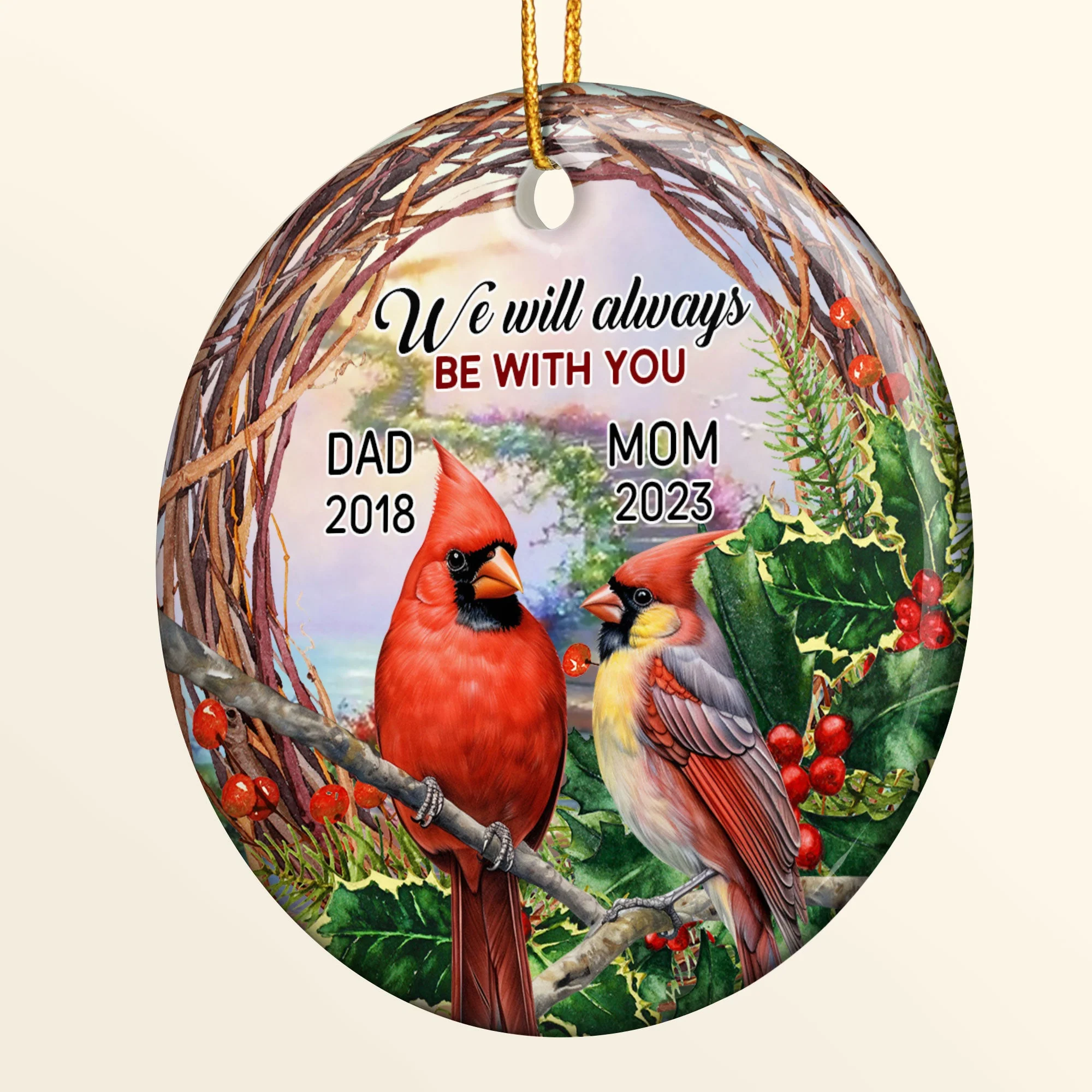 We Will Always Be With You - Personalized Ceramic Ornament - Image 5