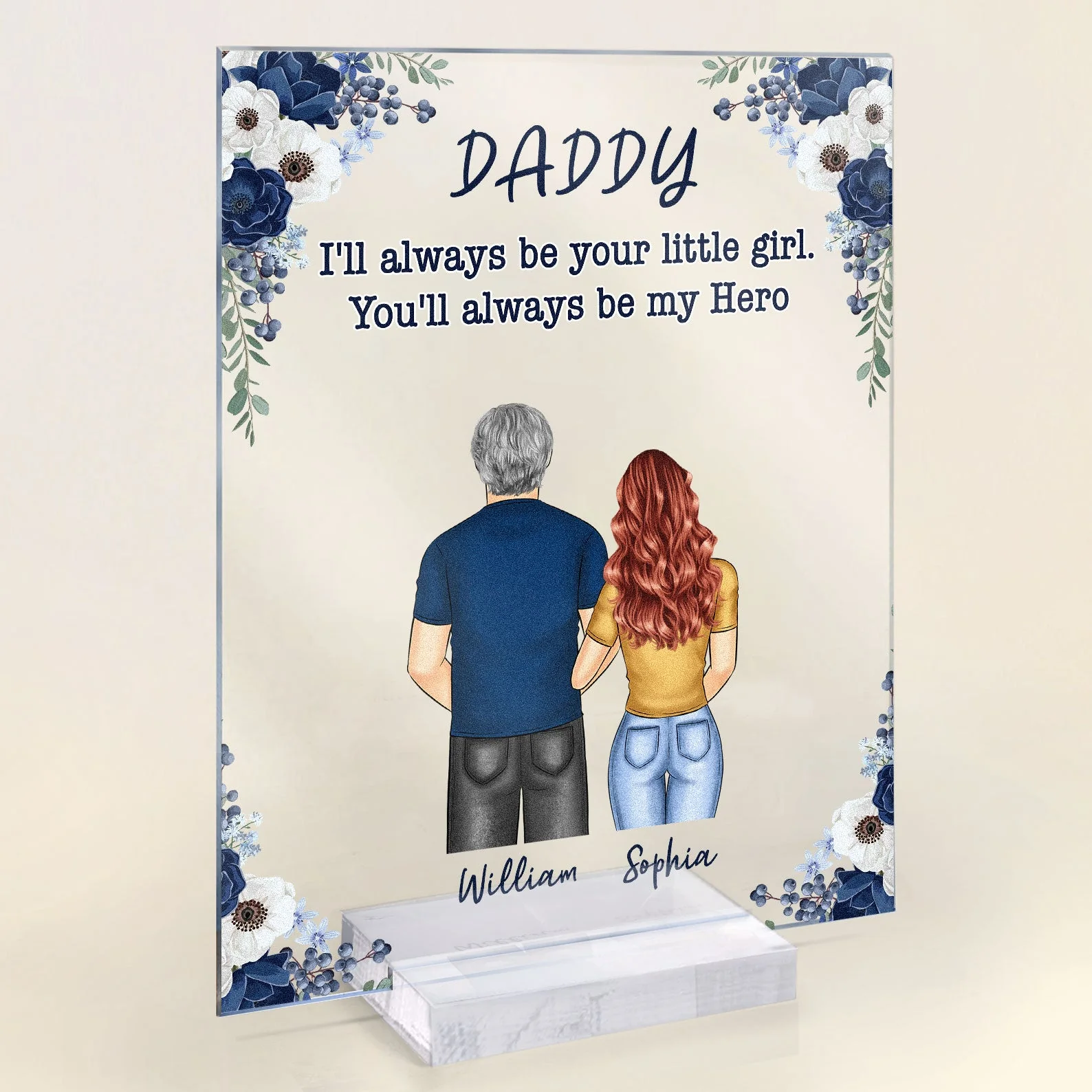 We Will Always Be Your Little Boys & Girls - Personalized Acrylic Plaque - Fathers Day Gift For Dad, Papa, Father - Image 2