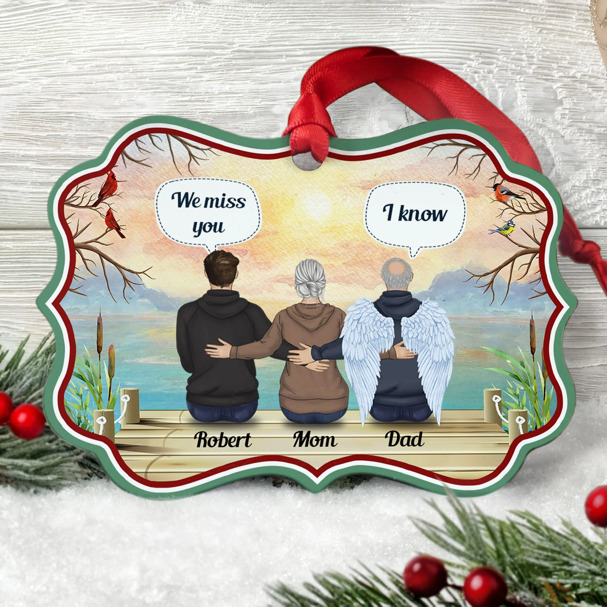 We Will Always Miss You - Personalized Aluminum/Wooden Ornament - Image 4