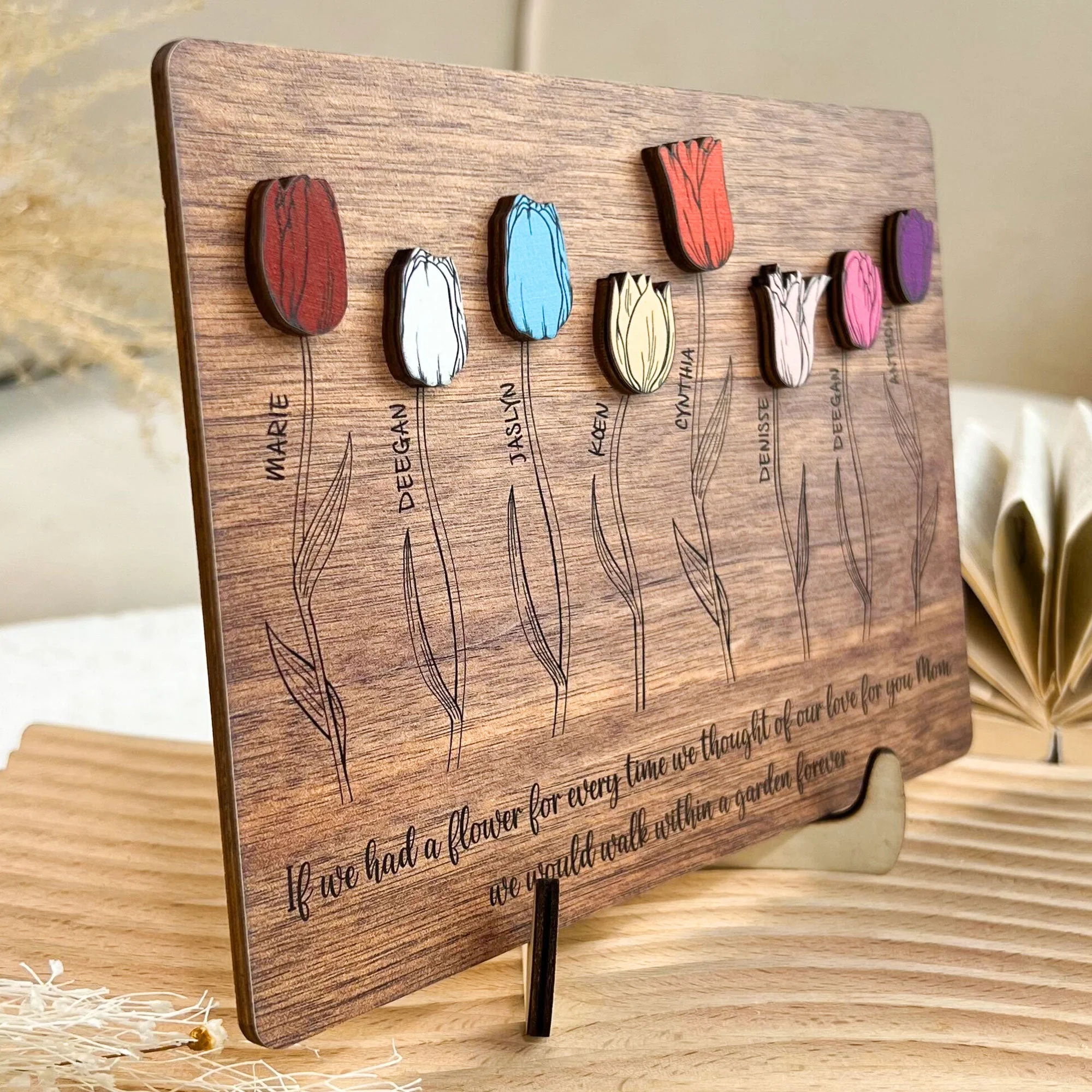 We Would Walk Within A Garden Forever - Personalized Wooden Plaque - Image 2