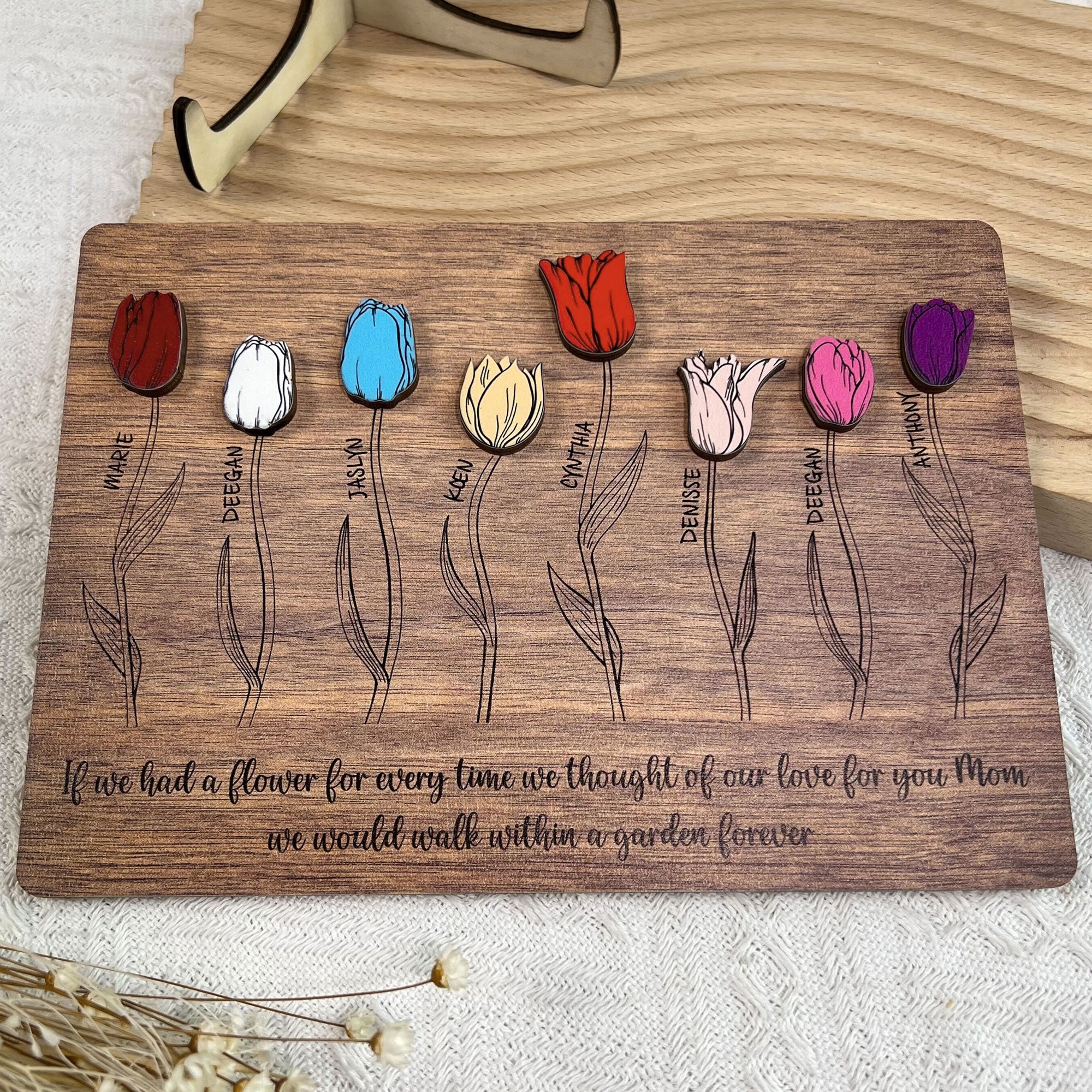 We Would Walk Within A Garden Forever - Personalized Wooden Plaque - Image 3