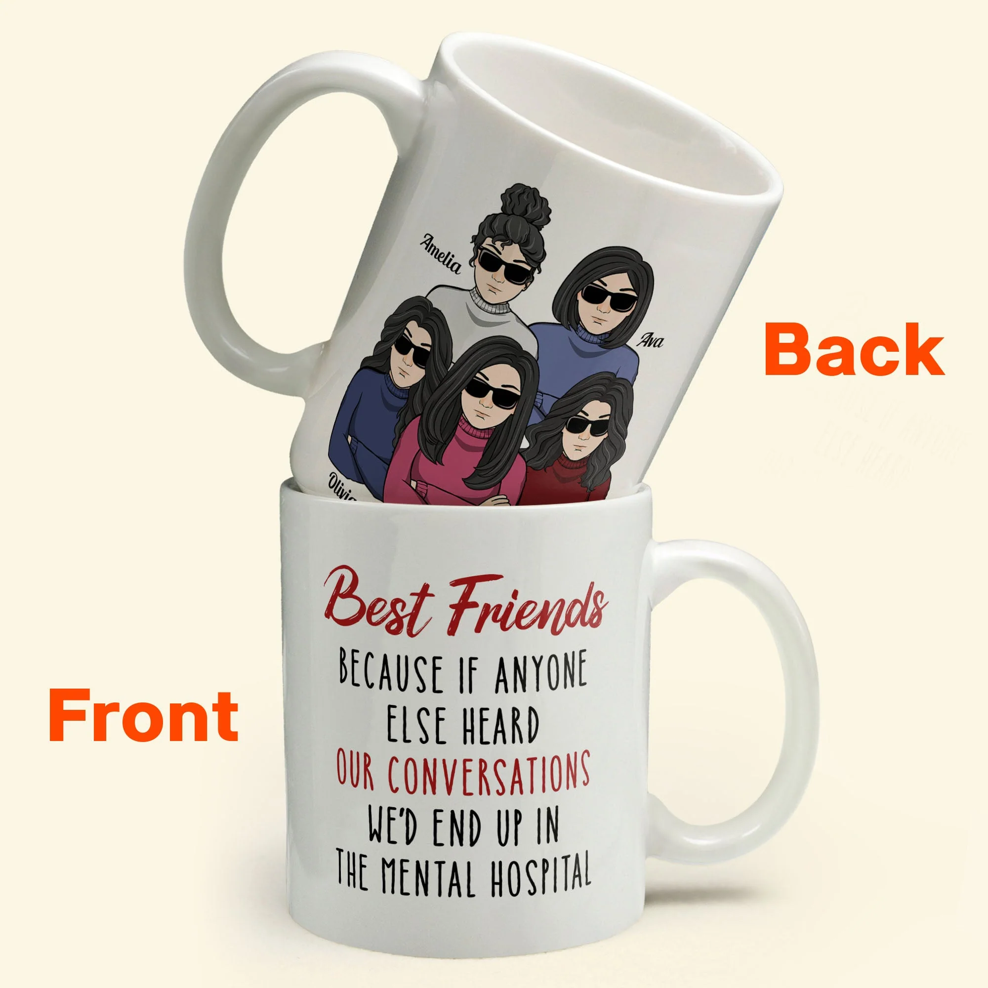 We'd End Up In The Mental Hospital - Personalized Mug - Image 6