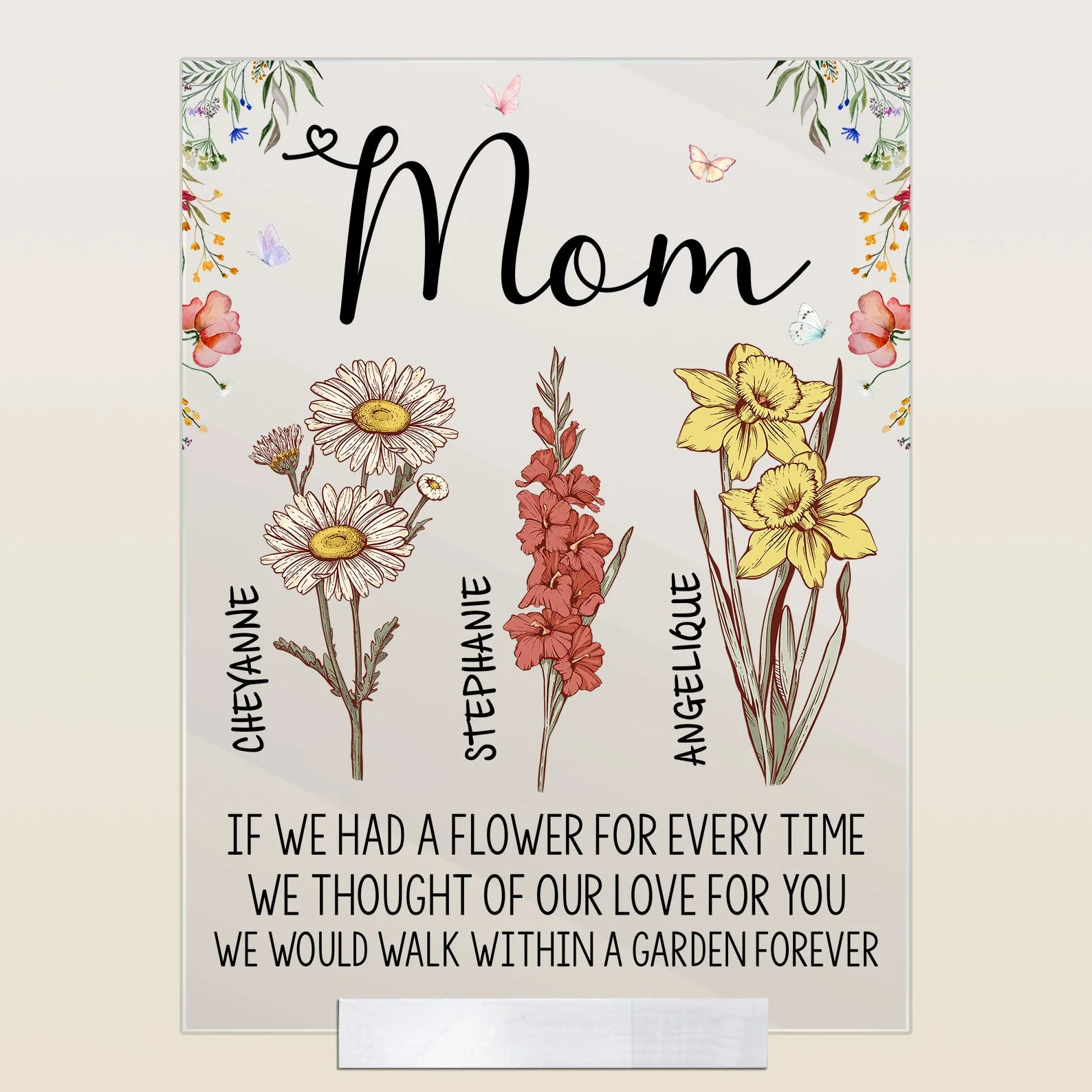 We'd Walk Within A Garden Forever - Personalized Acrylic Plaque - Image 5