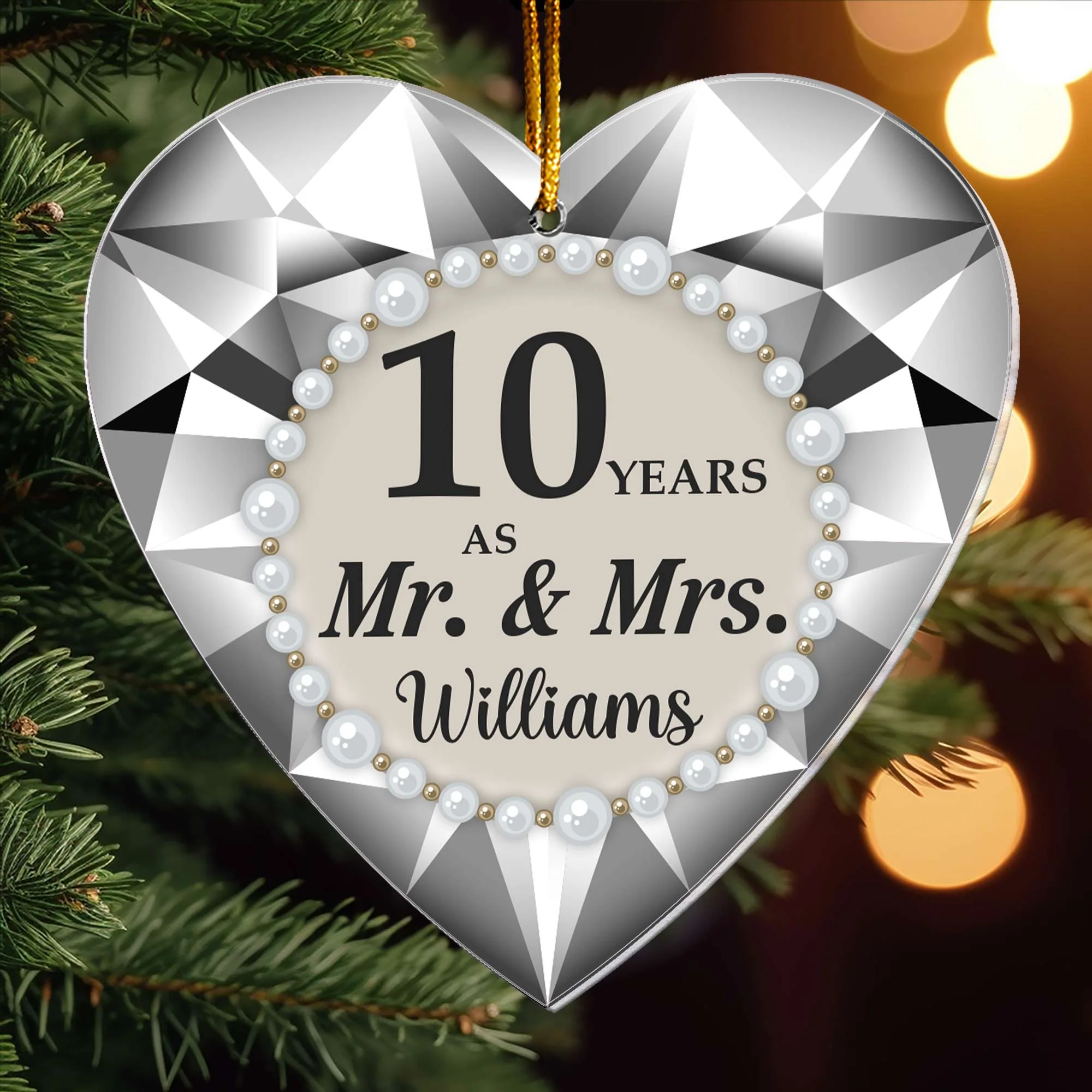 Wedding Anniversary - Personalized Acrylic Ornament - Image 2