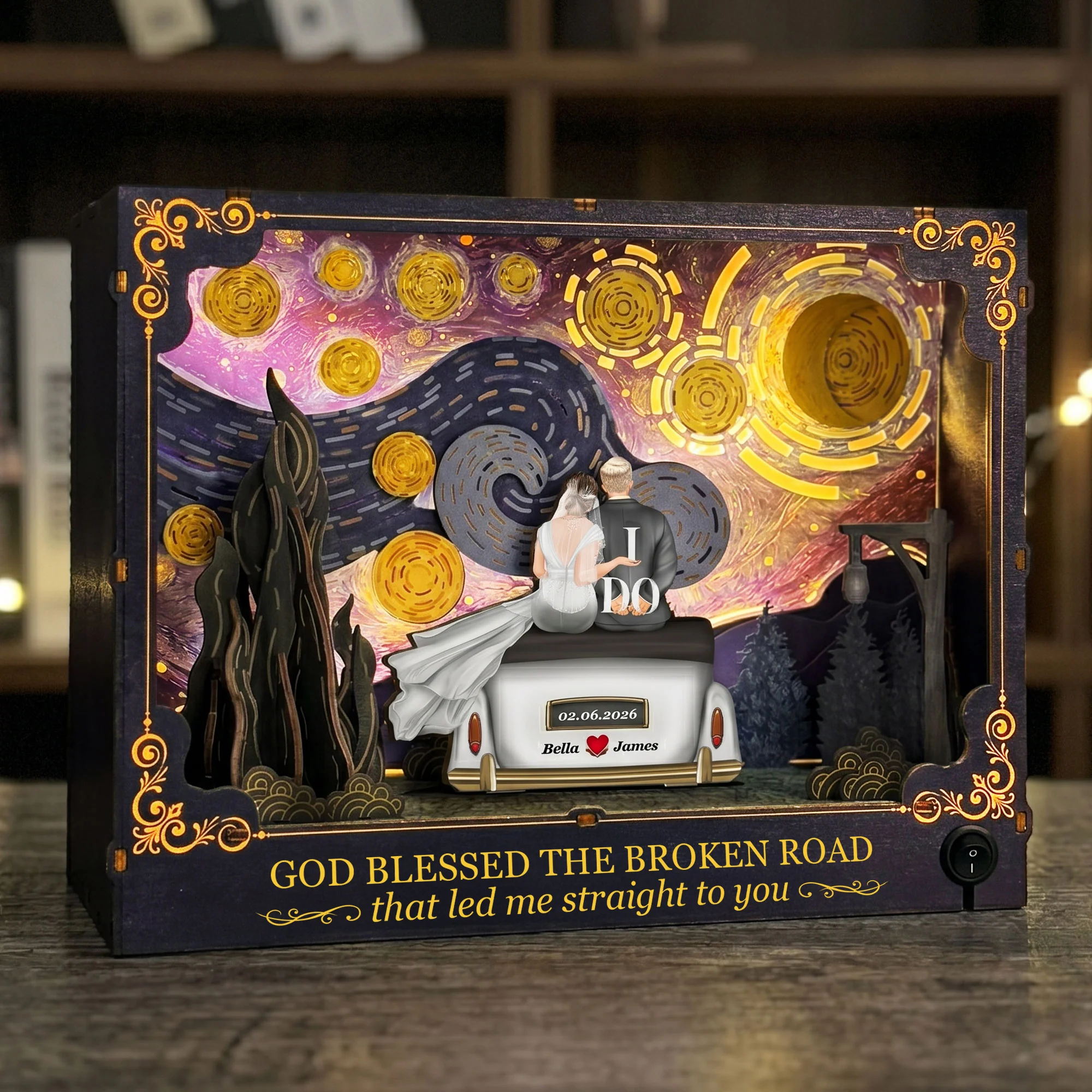 Wedding Couples Gifts - You & Me We Got This - Mr & Mrs Just Married - Personalized DIY Book Nook Kit
