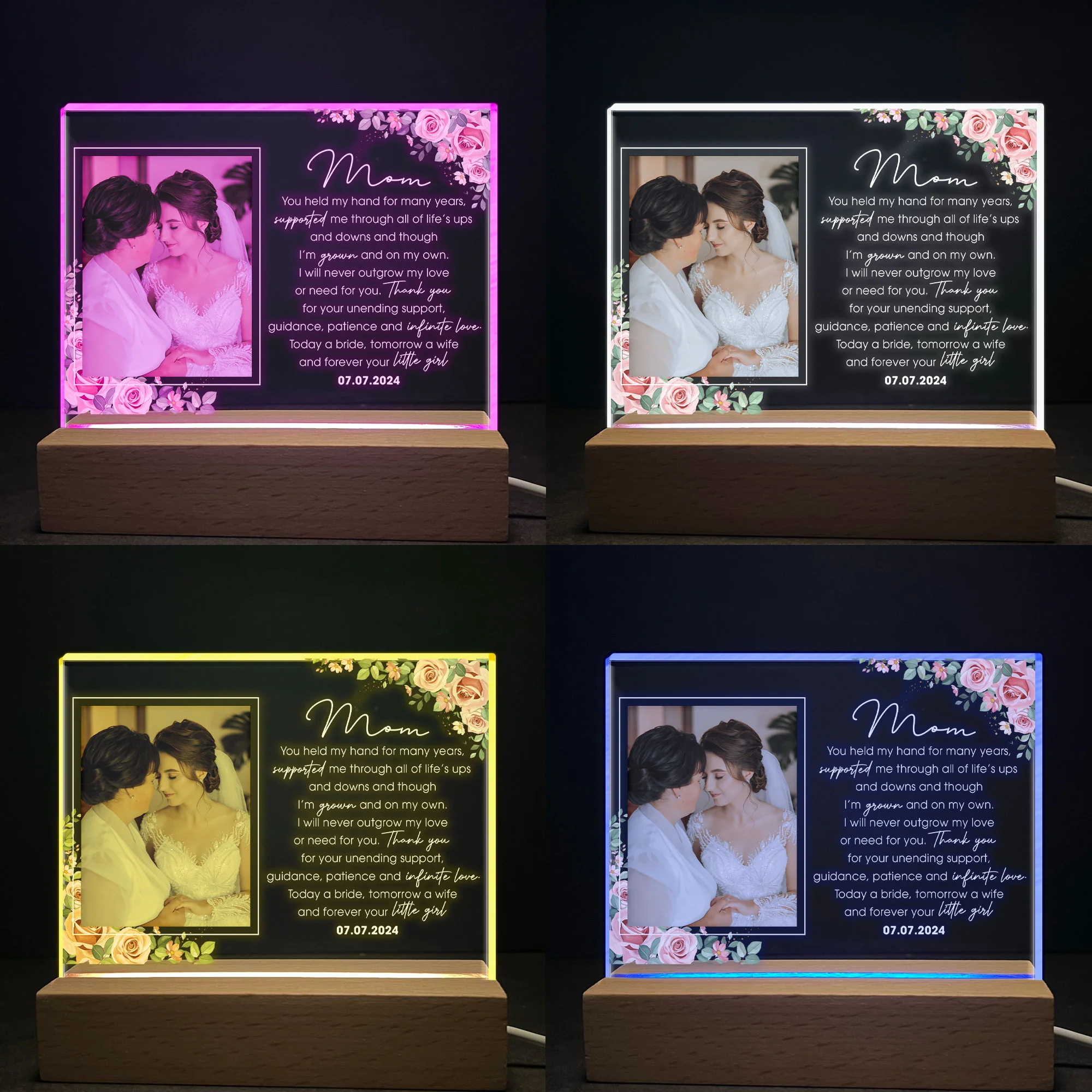 Wedding Gift For Mom From Bride - Personalized Photo LED Light - Image 5