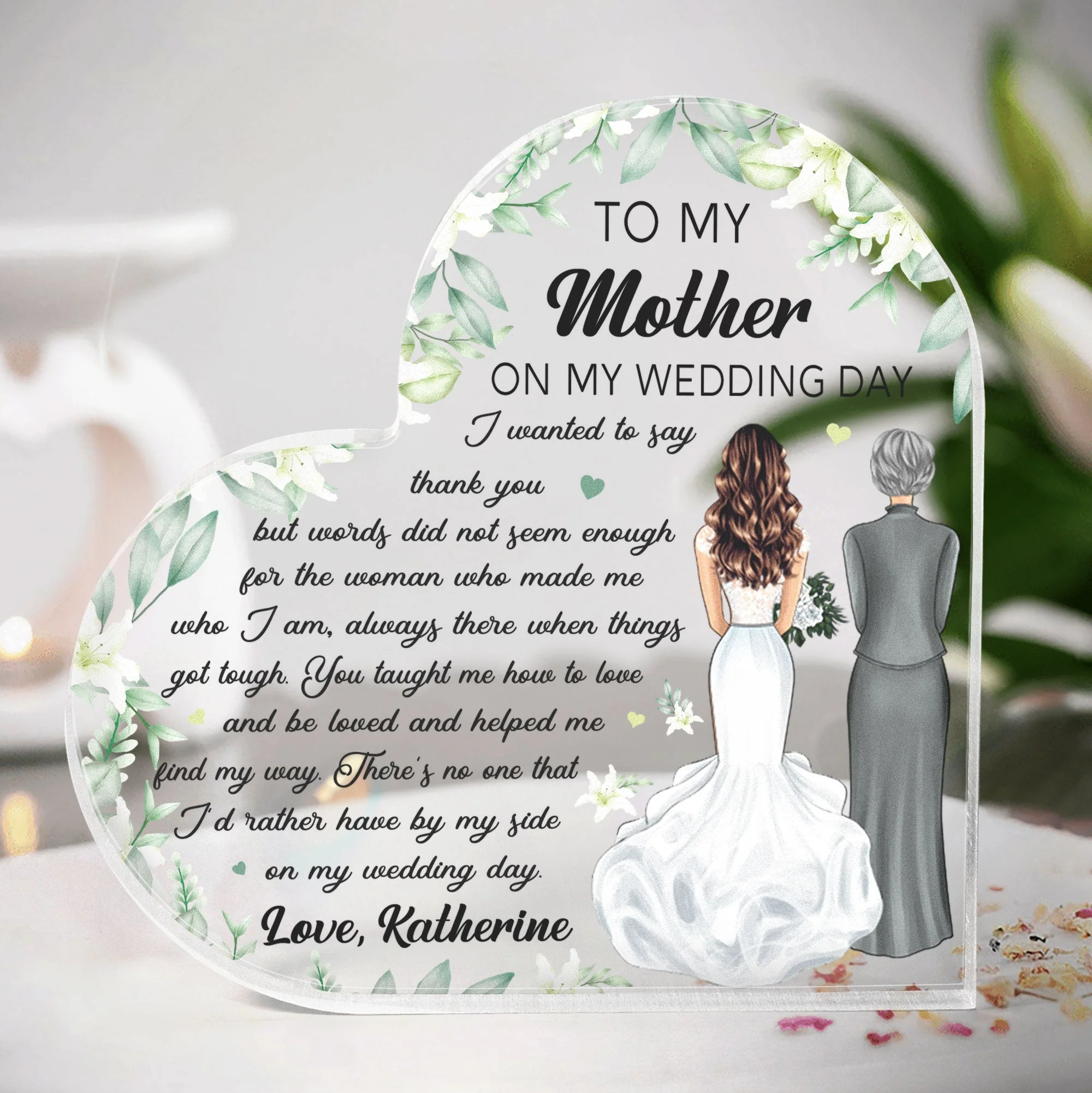 Wedding Gift For Mom I Wanted To Say Thank You - Personalized Acrylic Plaque
