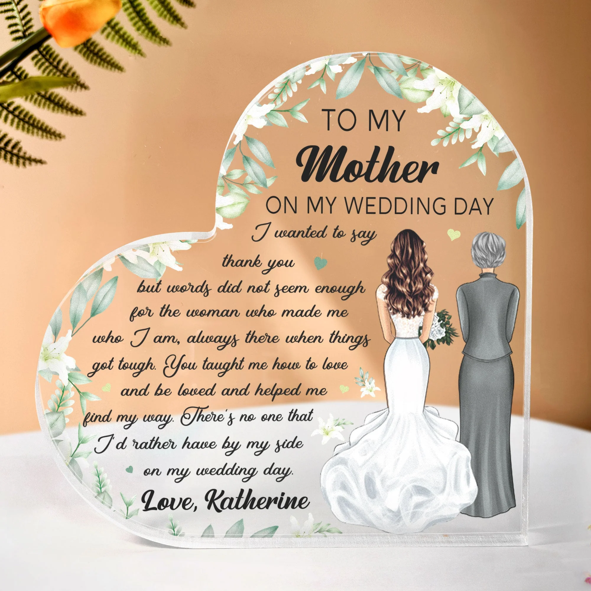 Wedding Gift For Mom I Wanted To Say Thank You - Personalized Acrylic Plaque - Image 2
