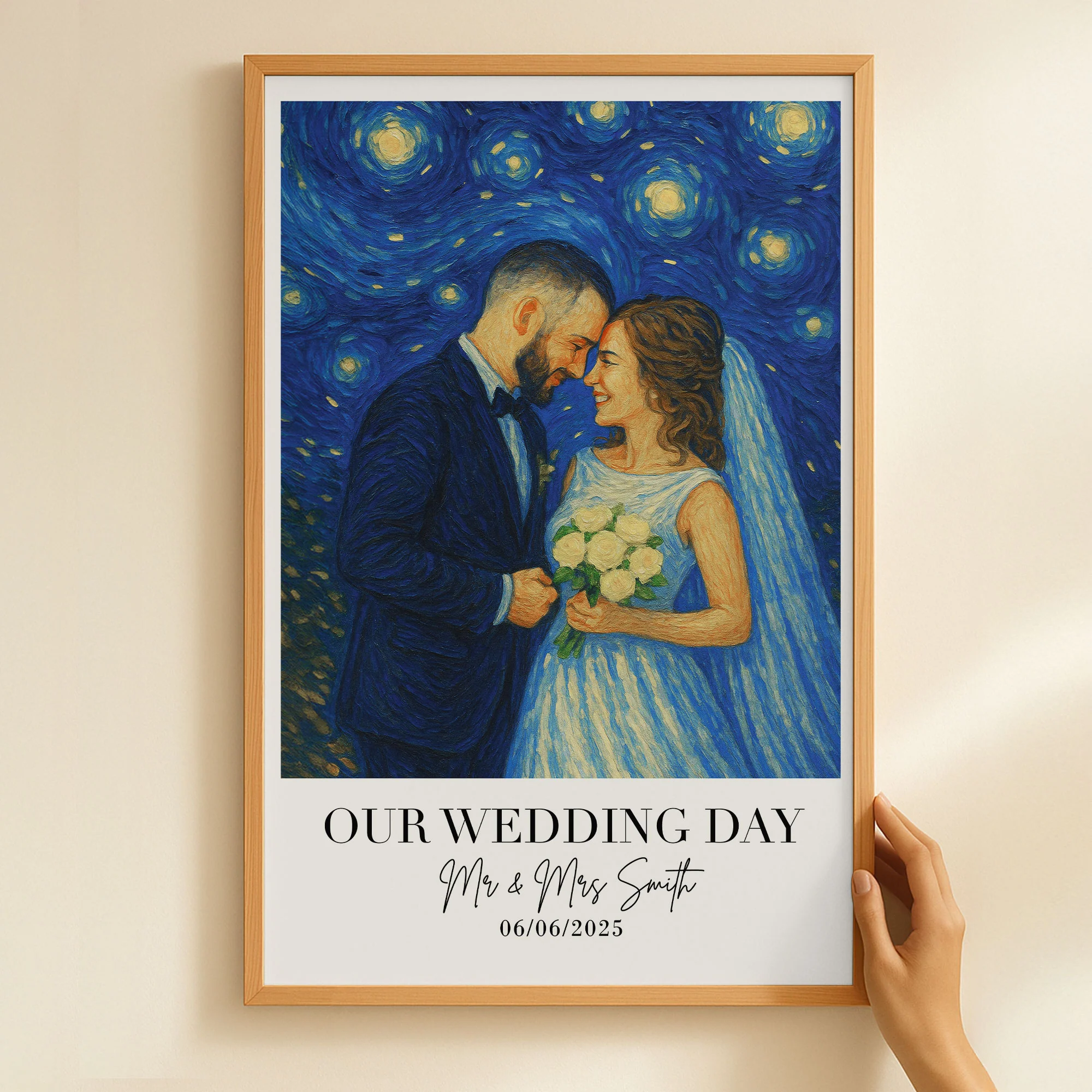 Wedding Gift Wedding Anniversary Van Gogh Wall Art - Personalized Photo Poster - Image 7