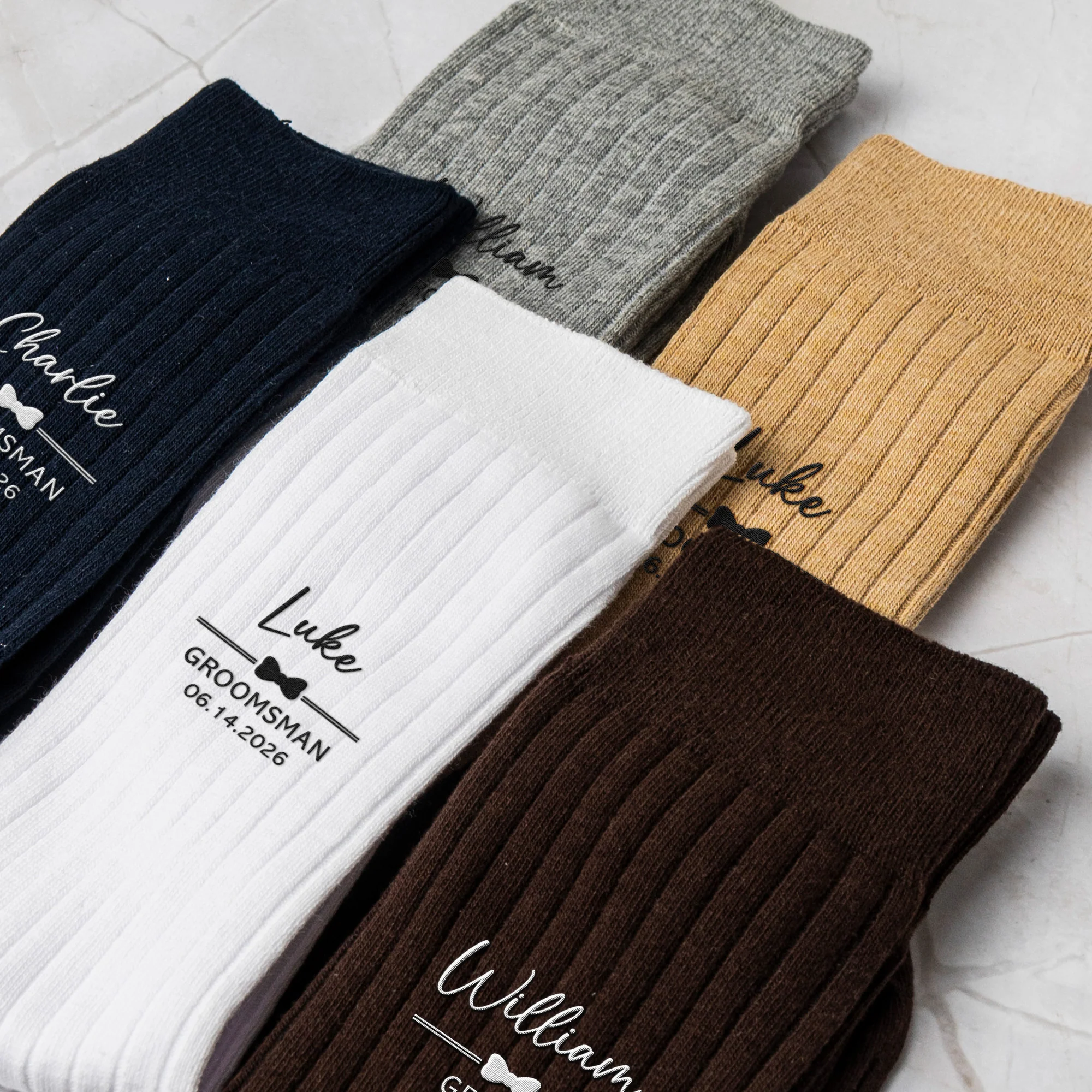 Wedding Socks For Groomsmen, Groom Wedding Gifts - Personalized Socks - Image 3