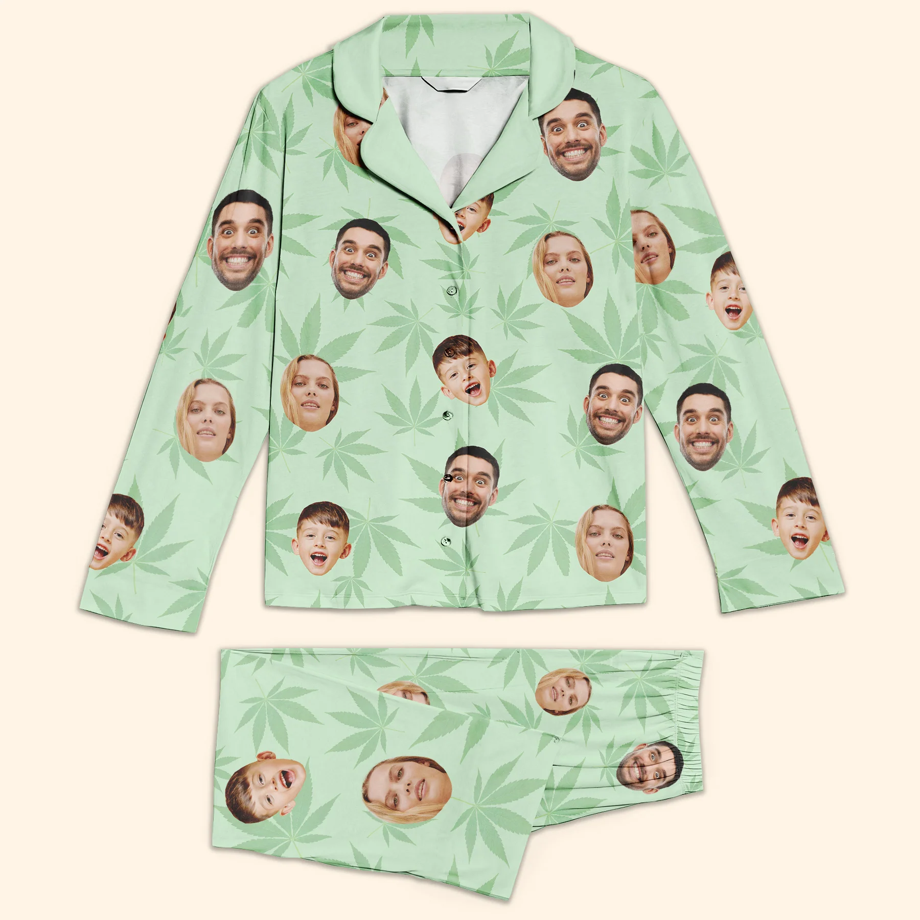 Weed Leaf - Personalized Photo Women's Pajamas Set - Image 2