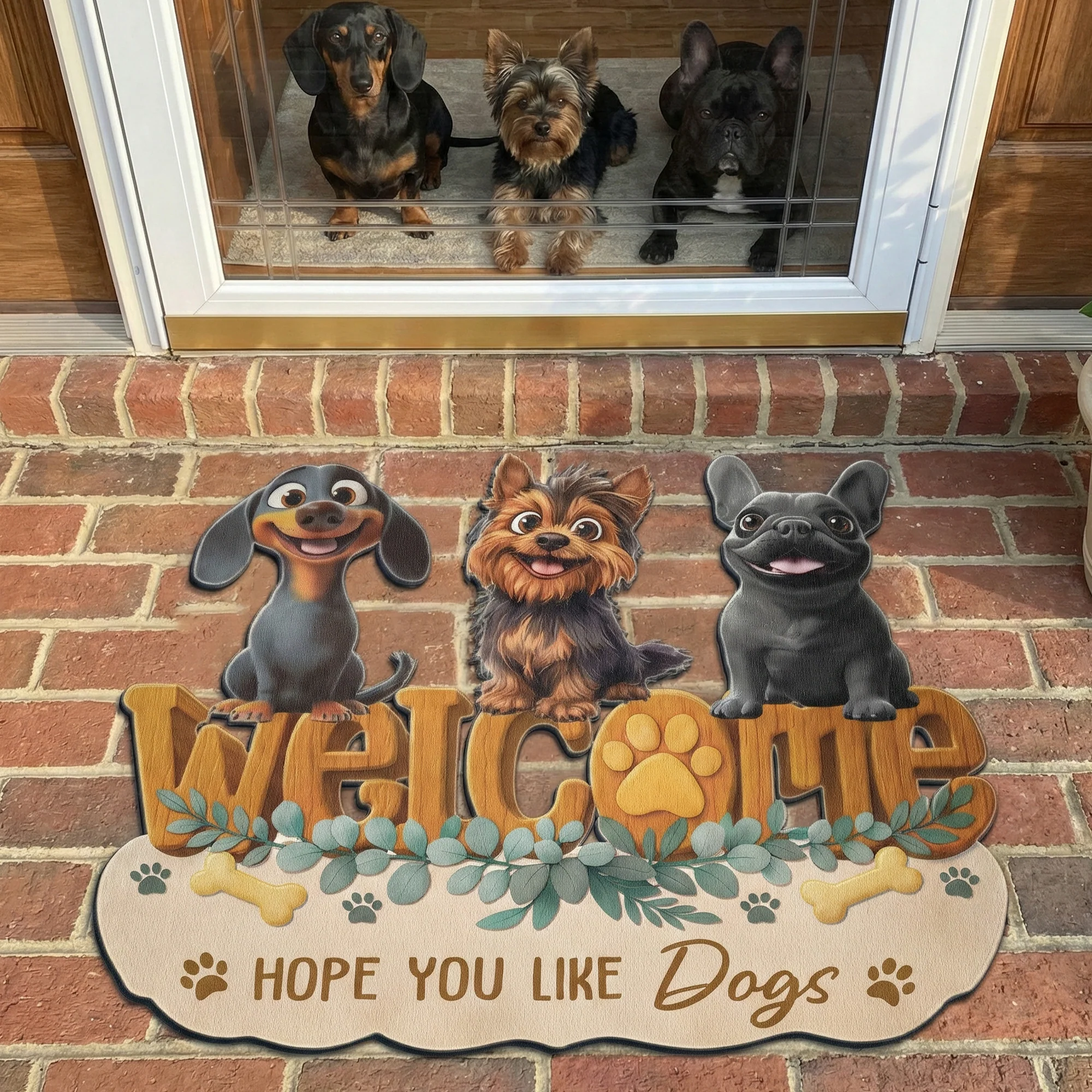 Welcome Hope You Like Dogs - Personalized Doormat