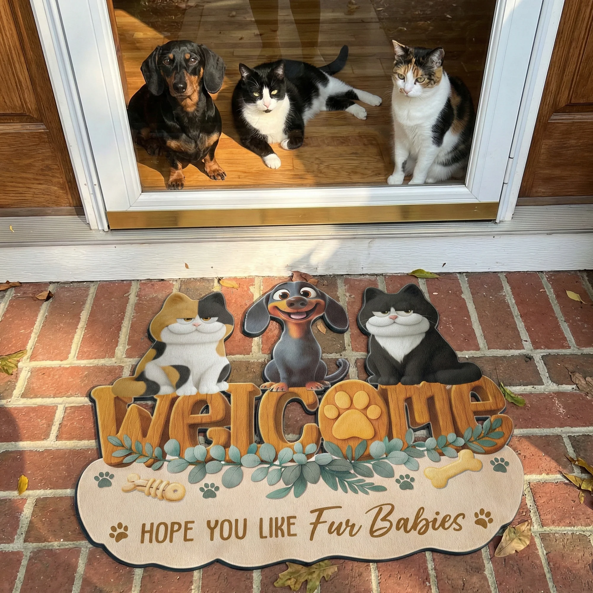 Welcome Hope You Like Dogs - Personalized Doormat - Image 4