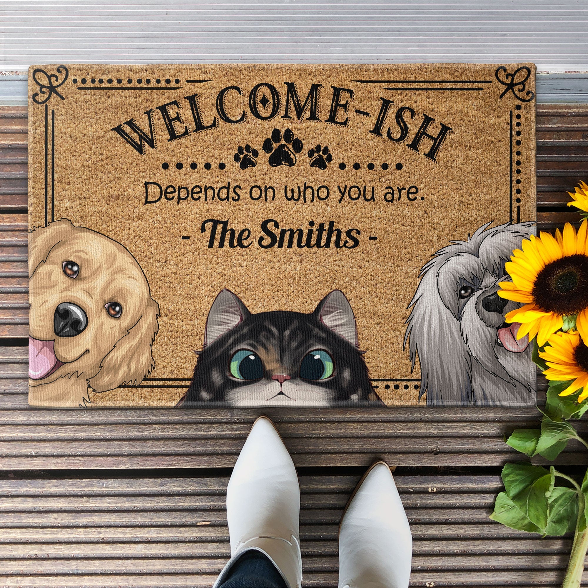 Welcome-Ish - Personalized Doormat - Funny, Home Decor Gift For Pet Lover, Pet Owner, Dog Lover, Cat Lover - Image 2