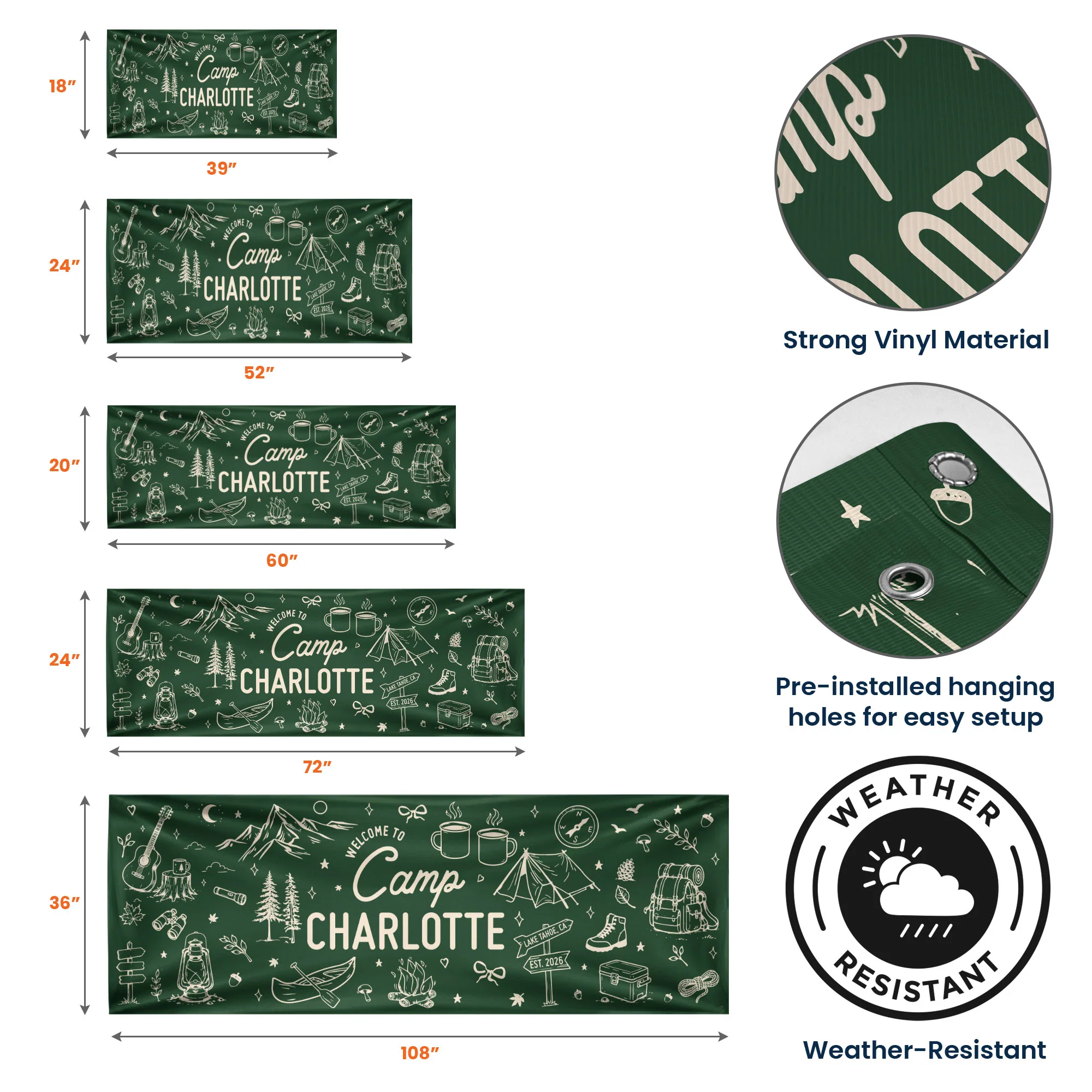 Welcome To Camp, Camping Party, Camp Bachelorette, Party Trip - Personalized Banner - Image 6