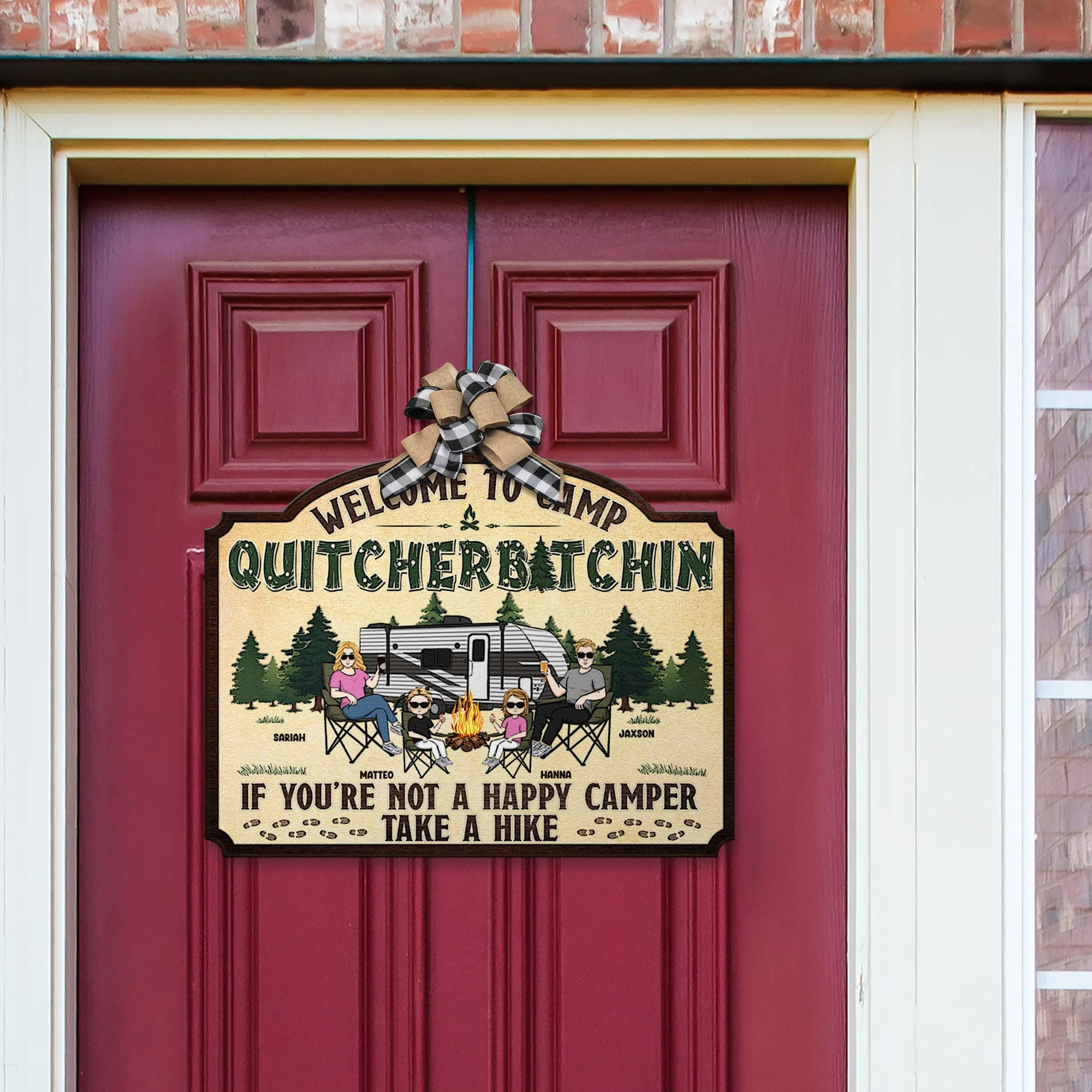 Welcome To Camp Quitcherbitchin - Personalized Custom Shaped Wood Sign - Image 2