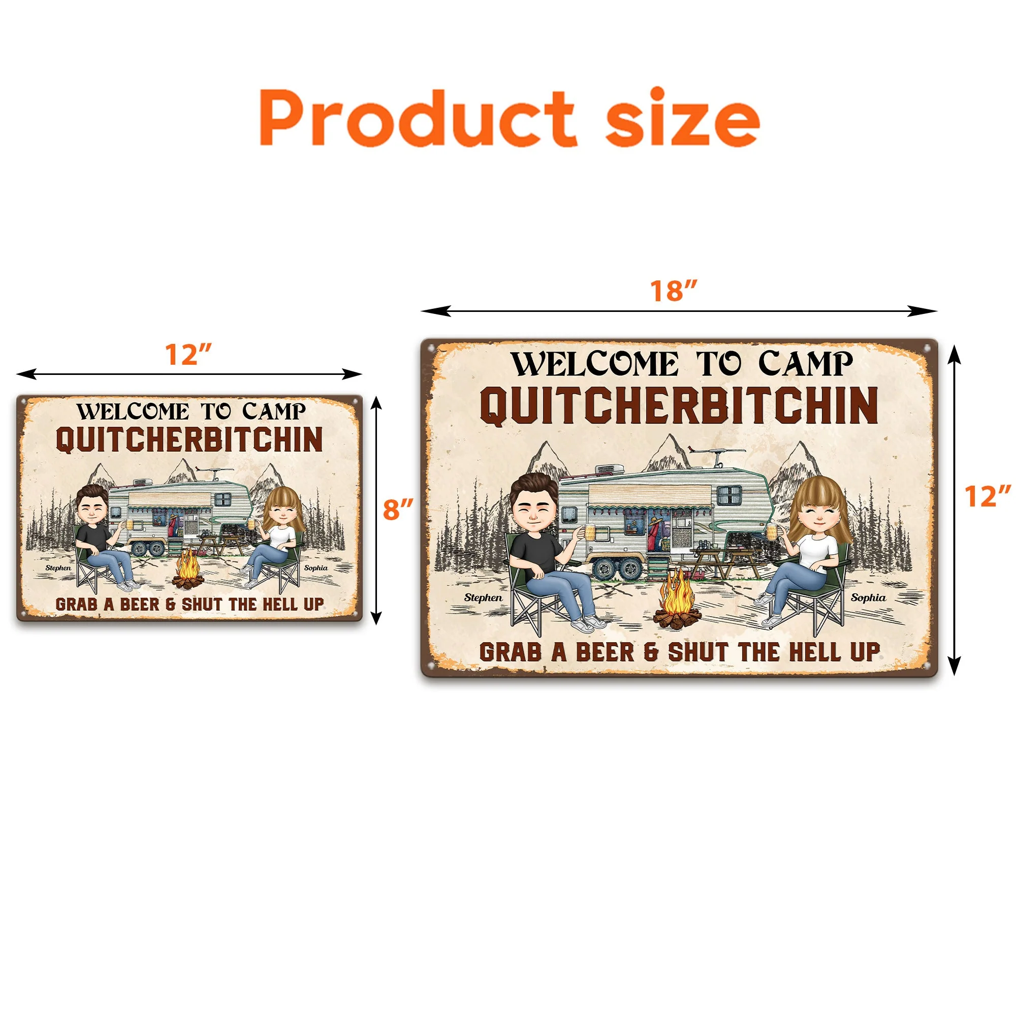 Welcome To Camp Quitcherbitchin - Personalized Metal Sign - Image 3