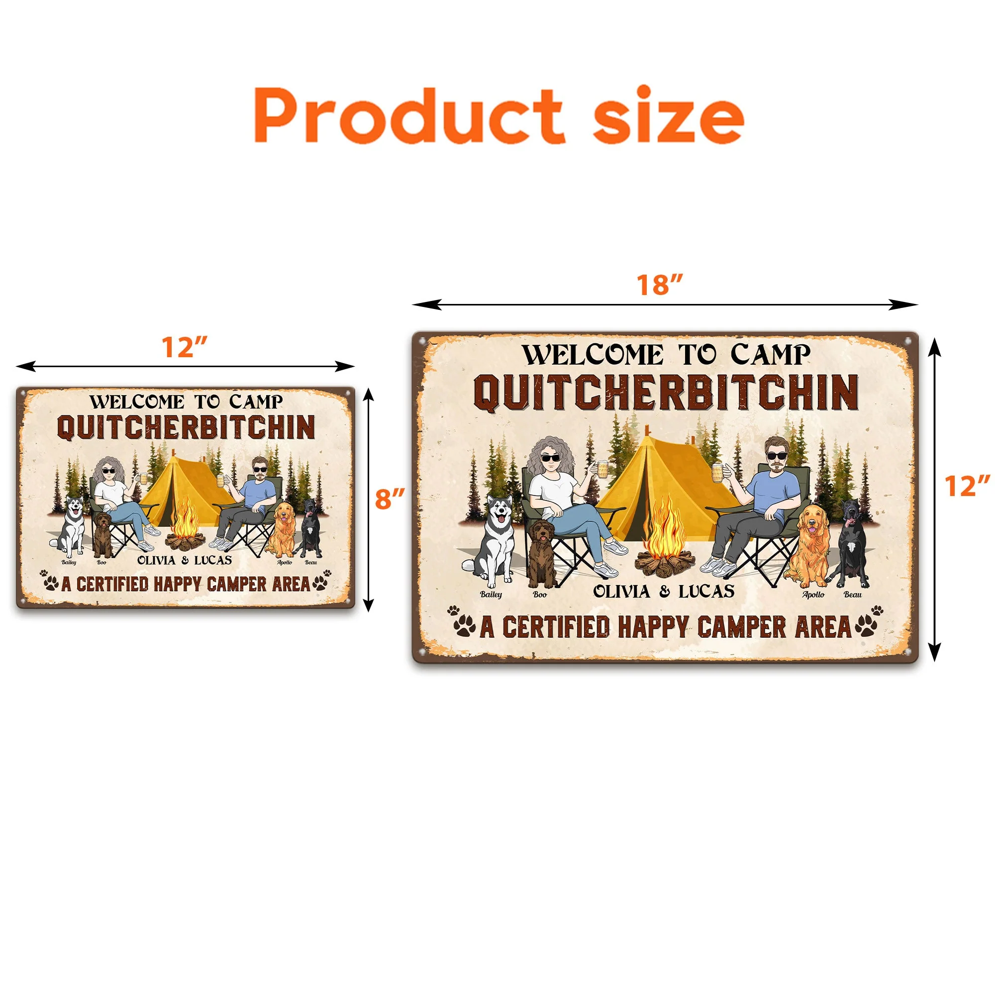 Welcome To Camp Quitcherbitchin - Personalized Metal Sign - Image 4