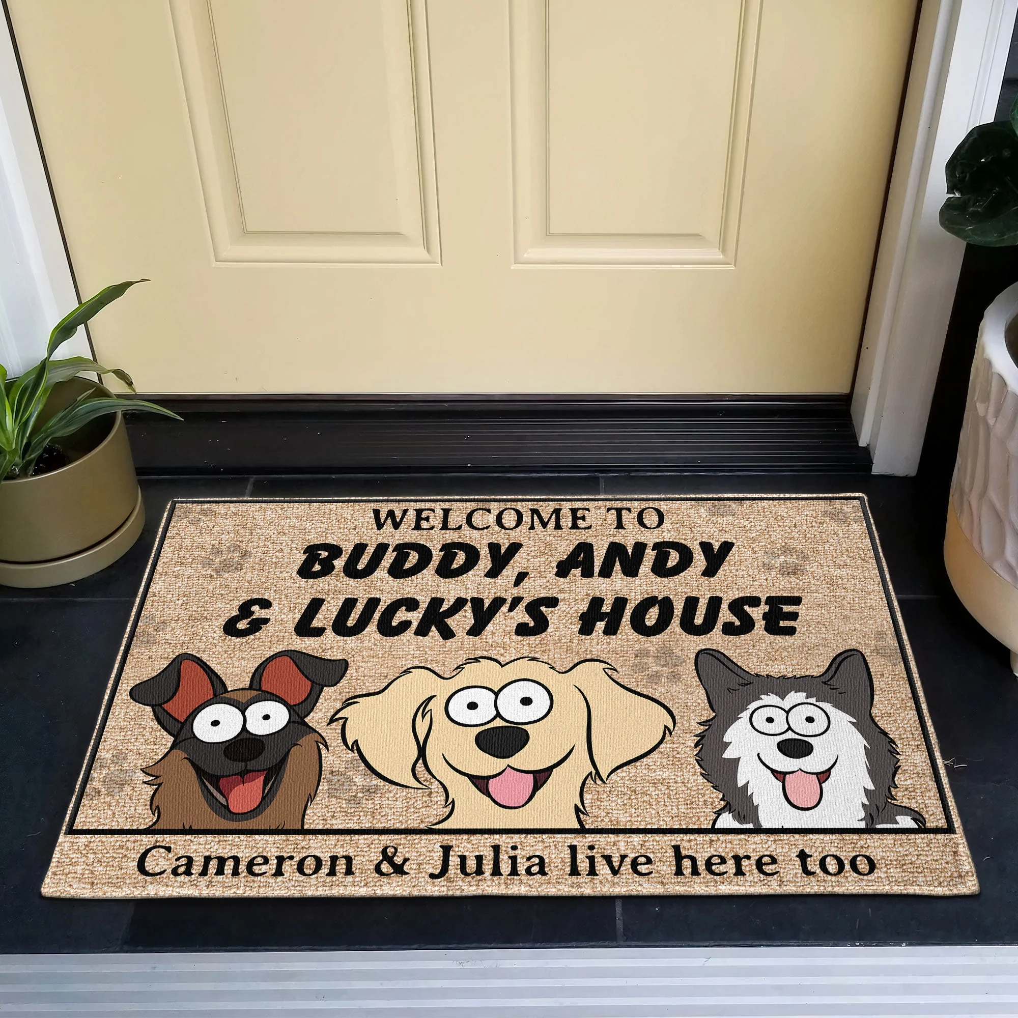 Welcome To Dog's House - Personalized Doormat - Image 4