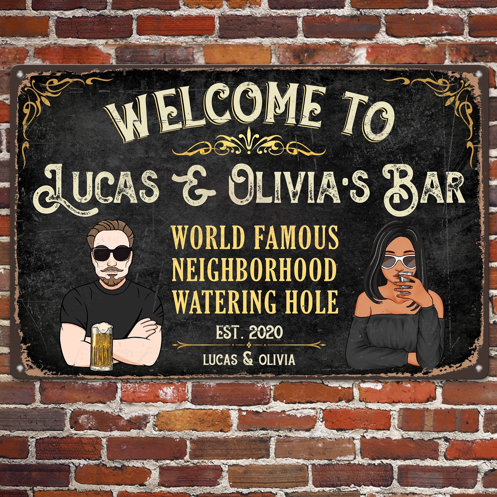 Welcome To Funny Bar Signs - Personalized Metal Sign - Image 2