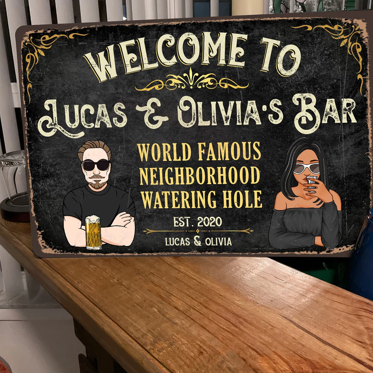 Welcome To Funny Bar Signs - Personalized Metal Sign - Image 3