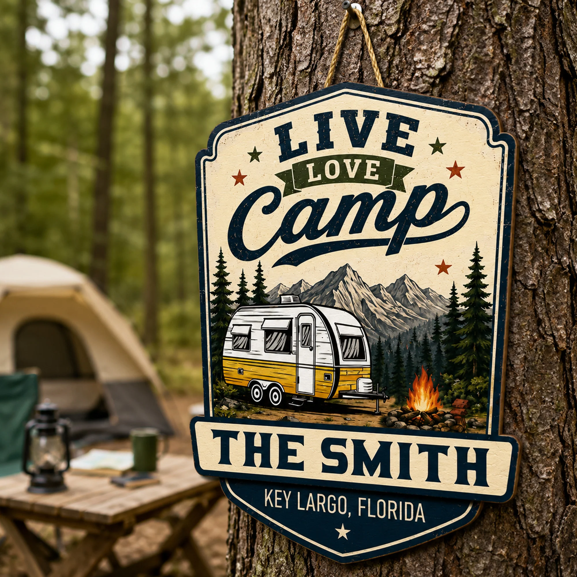 Welcome To Our Campsite - Personalized Wood Sign - Image 3